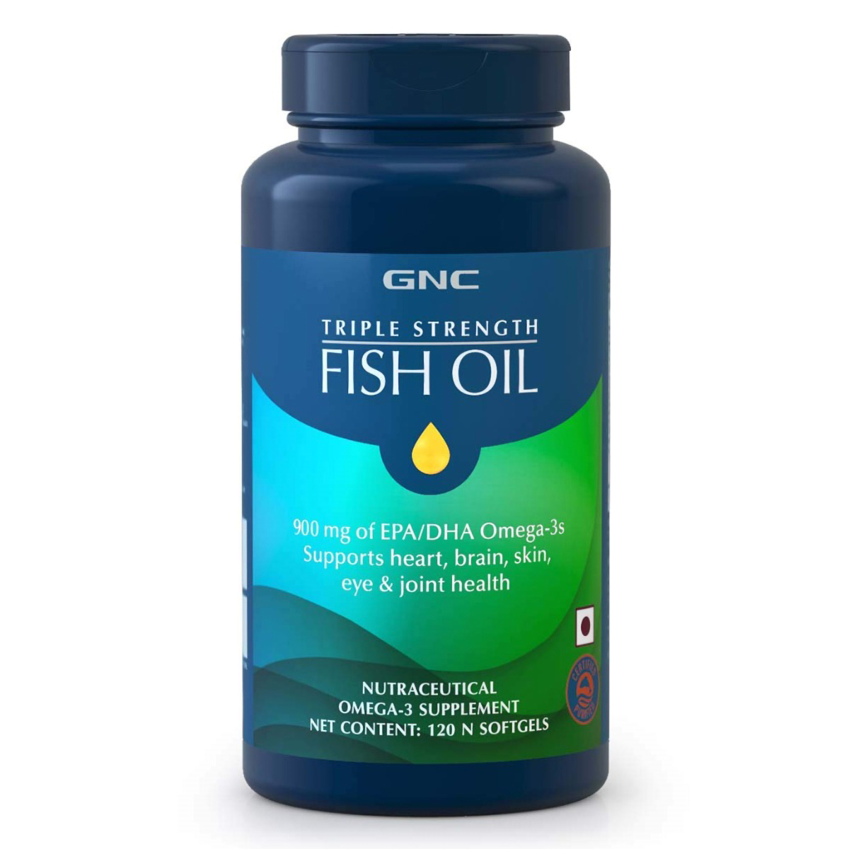 GNC Triple Strength Fish Oil Softgels, 120 Capsules, Pack of 1