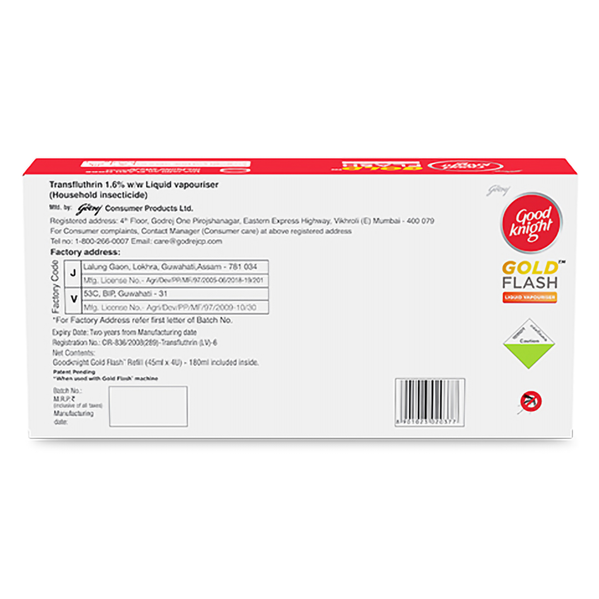 Good Knight Gold Flash Mosquito Repellent Refill, 90 ml (2 x 45 ml), Pack of 1 Good Knight Gold Flash Mosquito Repellent Refill, 90 ml (2 x 45 ml), Pack of 1