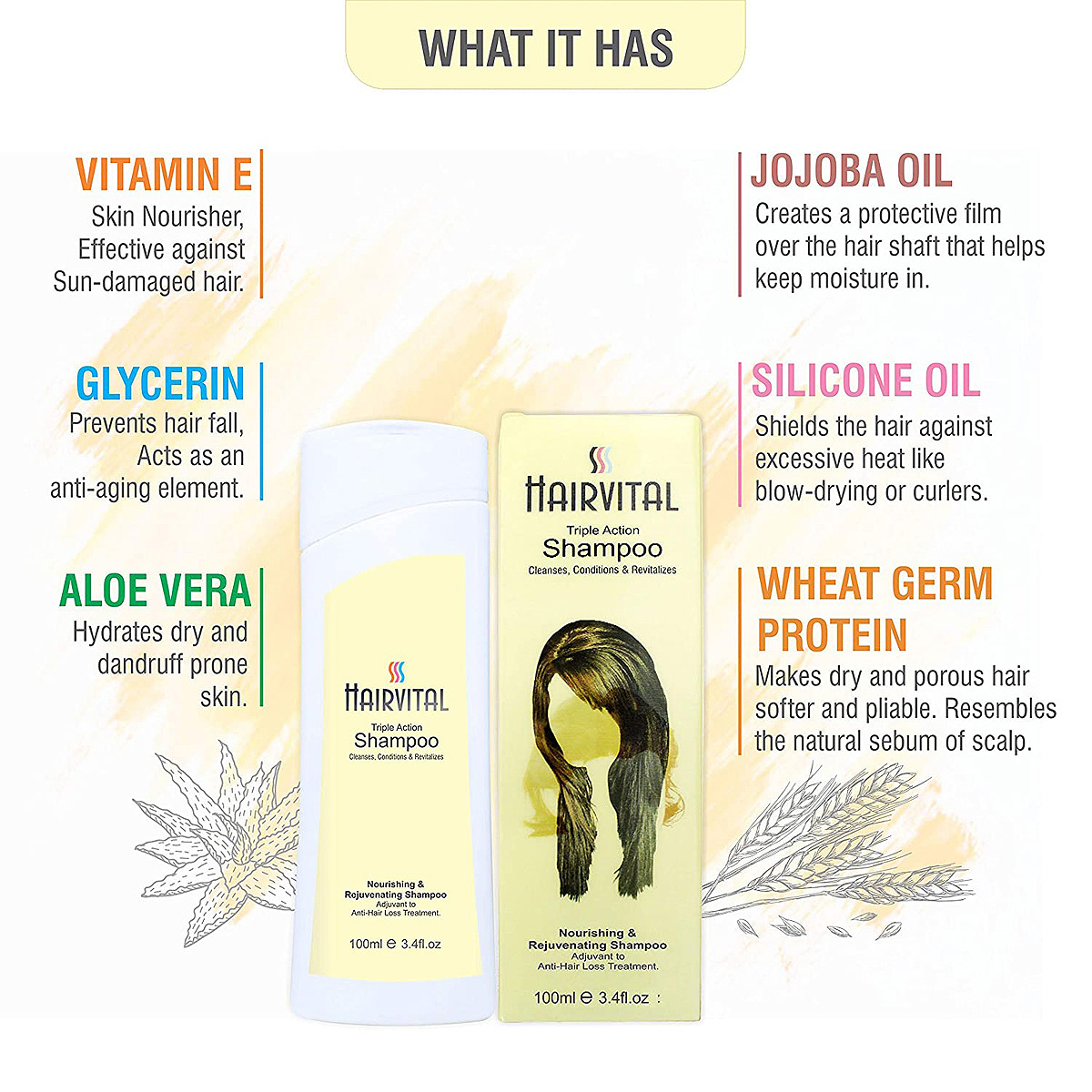 Hairvital Triple Action Shampoo, 200 ml, Pack of 1 Hairvital Triple Action Shampoo, 200 ml, Pack of 1