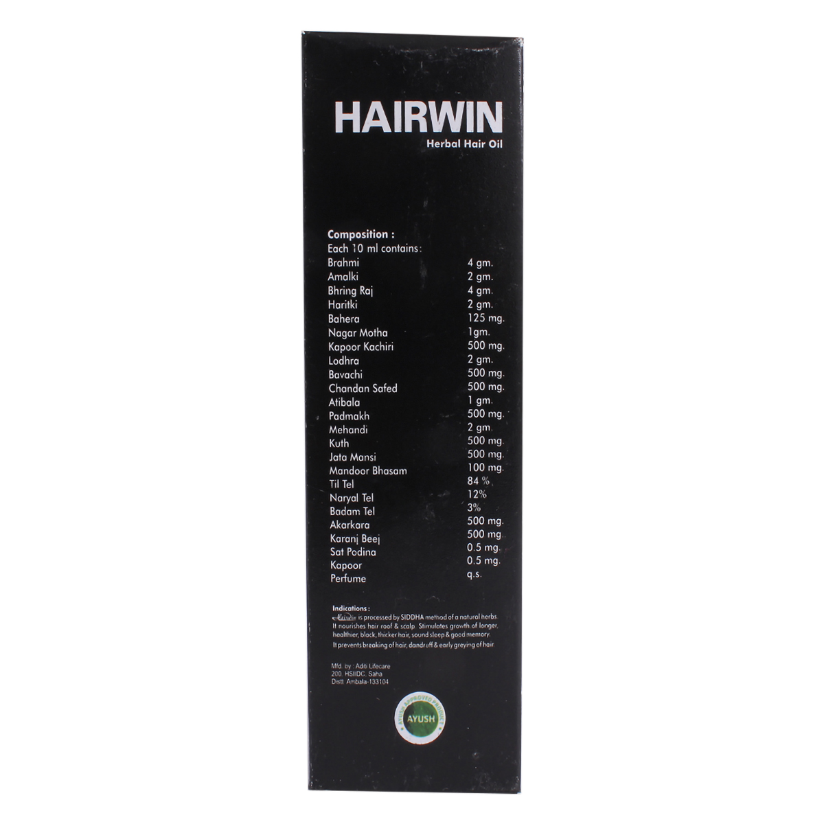 Hairwin Ayurvedic Hair Oil, 100 ml, Pack of 1 Hairwin Ayurvedic Hair Oil, 100 ml, Pack of 1
