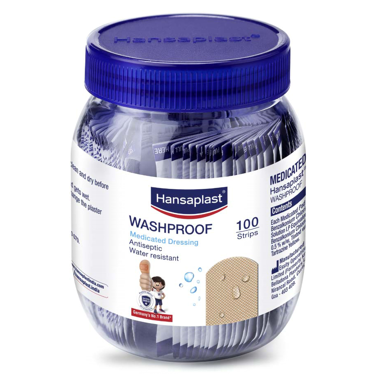 Hansaplast Washproof Strips, 100 Count, Pack of 100 Hansaplast Washproof Strips, 100 Count, Pack of 100