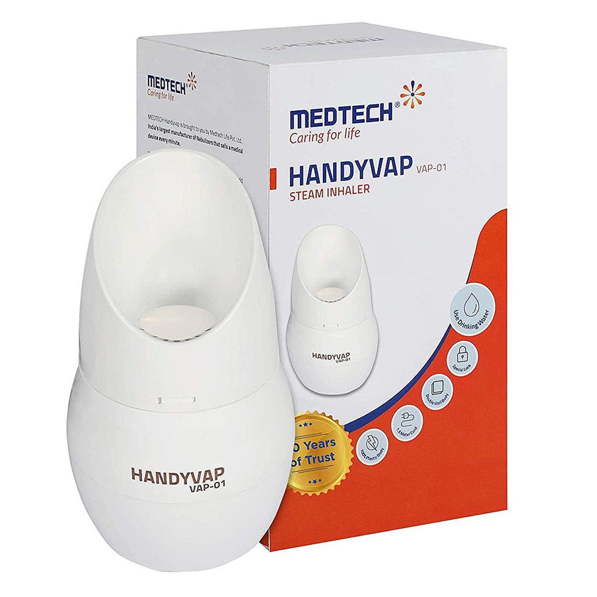 Buy Medtech Handyvap-01 Steam Inhaler Vaporizer, 1 Count | 19 Minutes ...