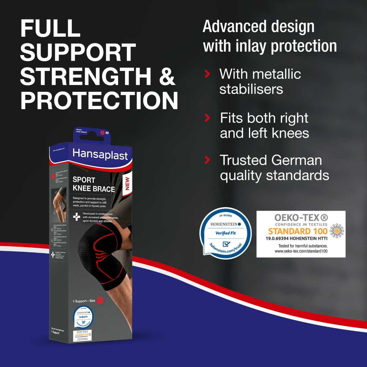 Hansaplast Sport Knee Brace Large, 1 Count, Pack of 1 Hansaplast Sport Knee Brace Large, 1 Count, Pack of 1