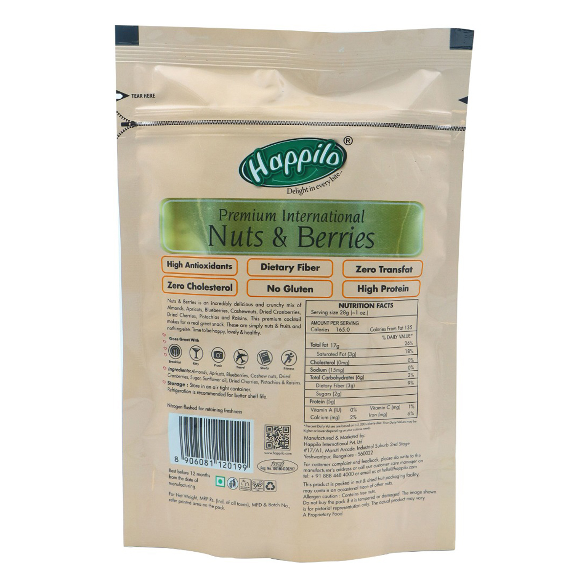 Happilo Premium International Nuts & Berries, 200 gm, Pack of 1 Happilo Premium International Nuts & Berries, 200 gm, Pack of 1