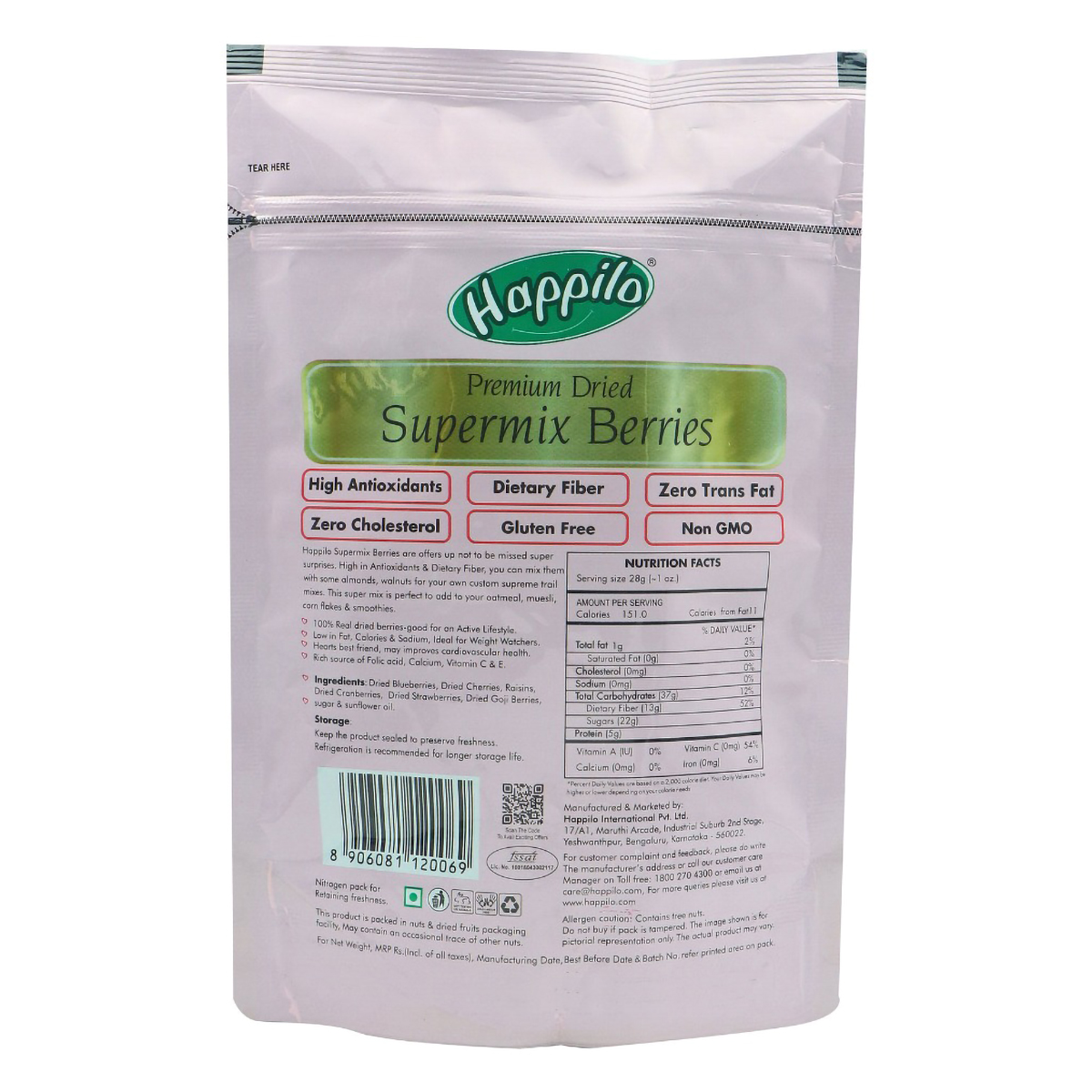 Happilo Premium Dried Supermix Berries, 200 gm, Pack of 1 Happilo Premium Dried Supermix Berries, 200 gm, Pack of 1