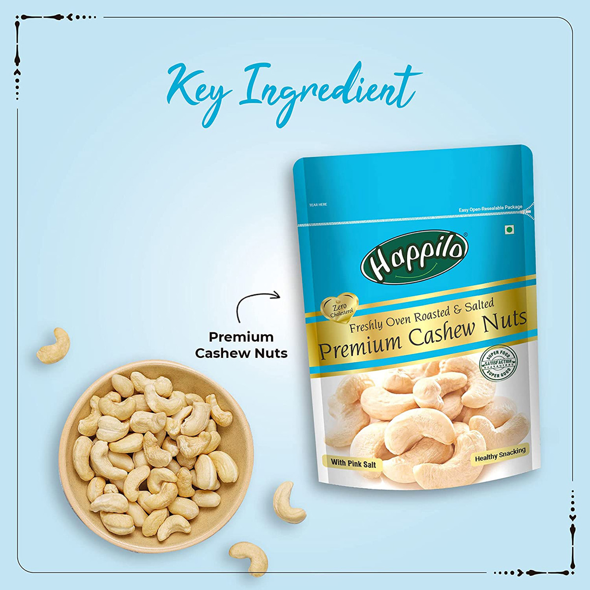 Happilo Premium Toasted & Salted Cashews, 200 gm, Pack of 1 Happilo Premium Toasted & Salted Cashews, 200 gm, Pack of 1
