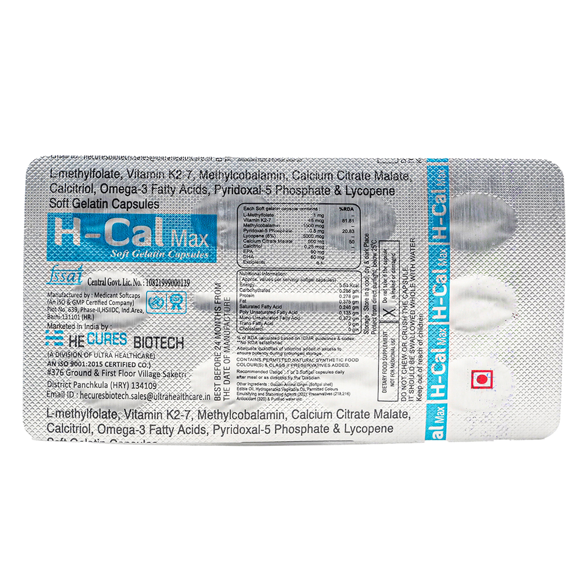 H-Cal Max Softgel Capsule 10's, Pack of 10 CapsuleS H-Cal Max Softgel Capsule 10's, Pack of 10 CapsuleS