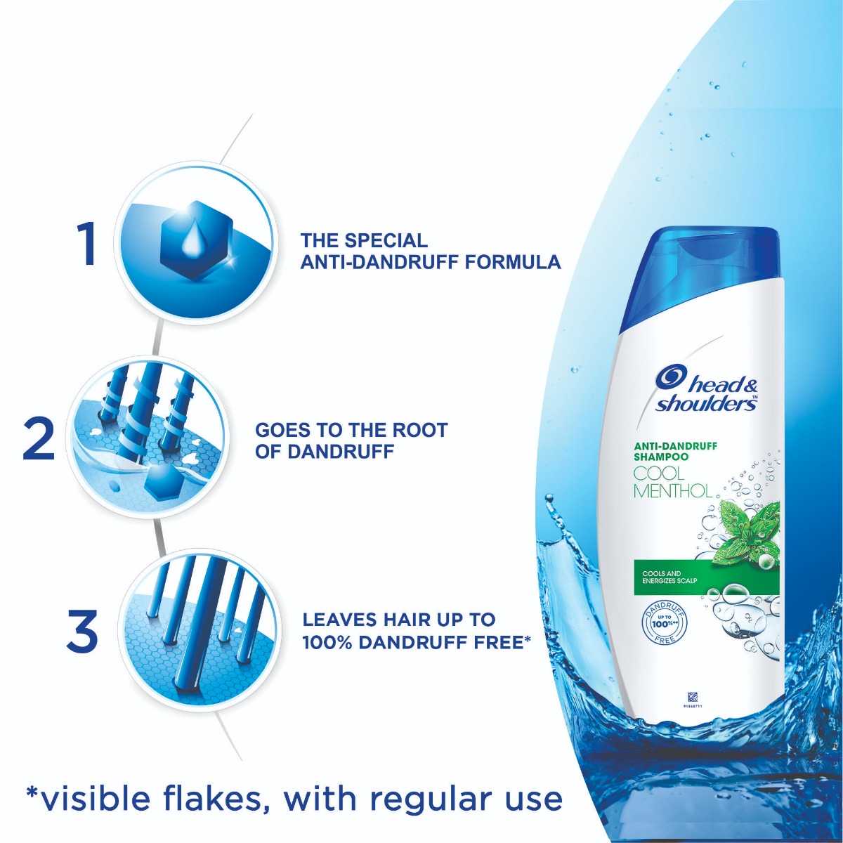 Head & Shoulders Anti-Dandruff Cool Menthol Shampoo, 340 ml, Pack of 1 Head & Shoulders Anti-Dandruff Cool Menthol Shampoo, 340 ml, Pack of 1