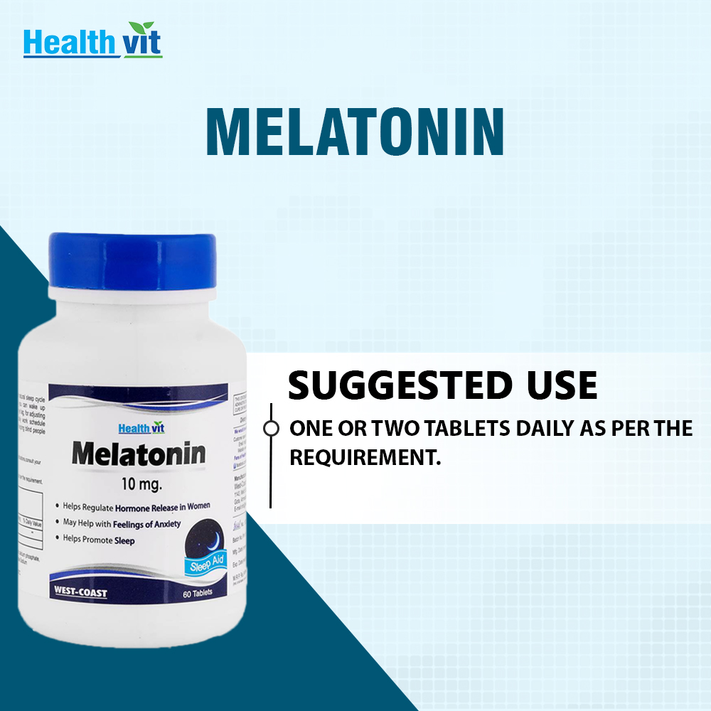Healthvit Melatonin 10 mg, 60 Tablets, Pack of 1 Healthvit Melatonin 10 mg, 60 Tablets, Pack of 1