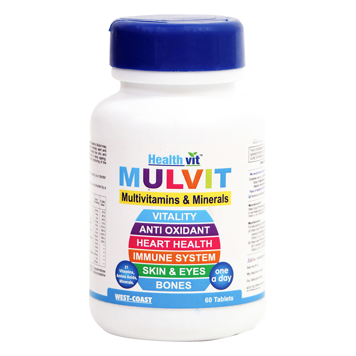 Healthvit Mulvit Multivitamins & Minerals, 60 Tablets, Pack of 1 Healthvit Mulvit Multivitamins & Minerals, 60 Tablets, Pack of 1