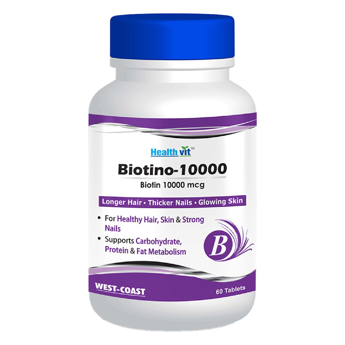 Healthvit Biotino 10000, 60 Tablets, Pack of 1