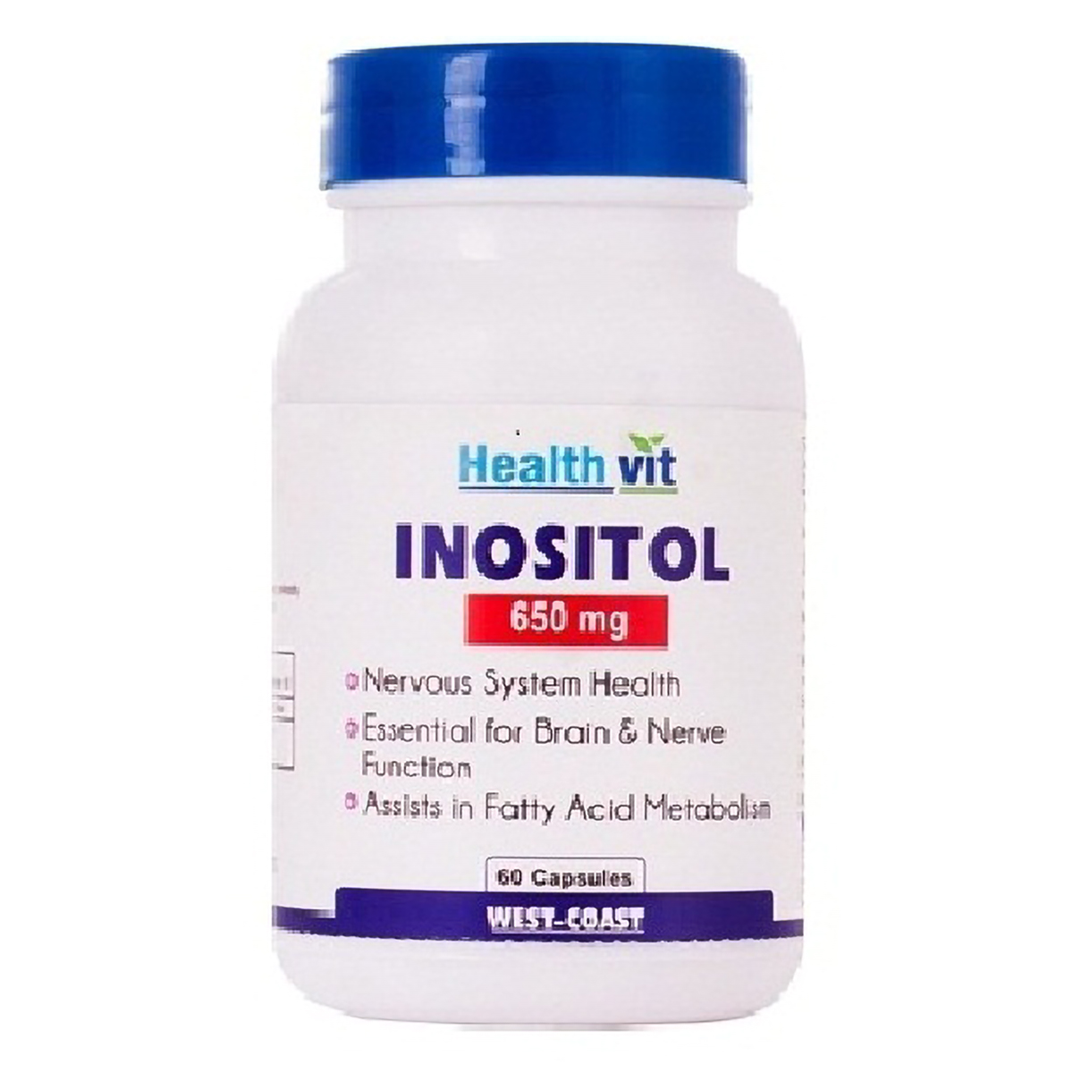 Healthvit Inositol 650 mg, 60 Capsules, Pack of 1 Healthvit Inositol 650 mg, 60 Capsules, Pack of 1