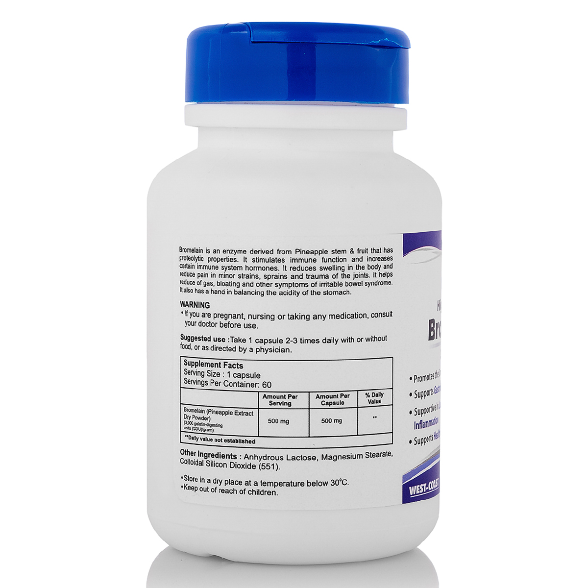 Healthvit High Potency Bromelain 3000 GDU, 60 Capsules, Pack of 1 Healthvit High Potency Bromelain 3000 GDU, 60 Capsules, Pack of 1