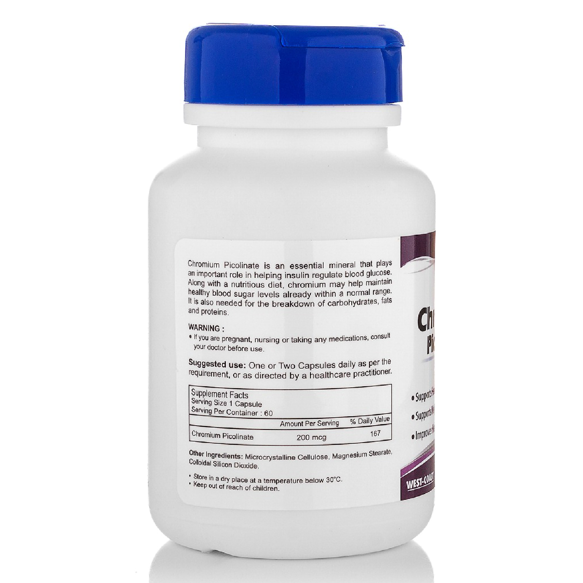 Healthvit Chromium Picolinate 200 mg, 60 Capsules, Pack of 1 Healthvit Chromium Picolinate 200 mg, 60 Capsules, Pack of 1