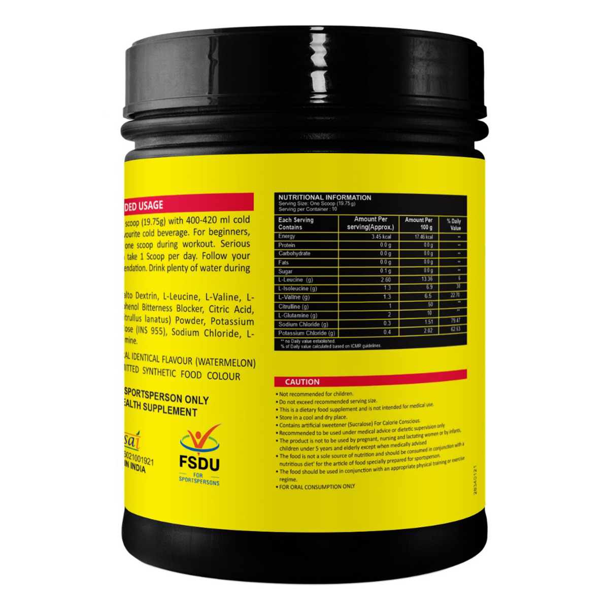 Healthvit Fitness 100% Micronized BCAA 5200mg 2:1:1 Watermelon Flavour, 200 gm, Pack of 1 Healthvit Fitness 100% Micronized BCAA 5200mg 2:1:1 Watermelon Flavour, 200 gm, Pack of 1