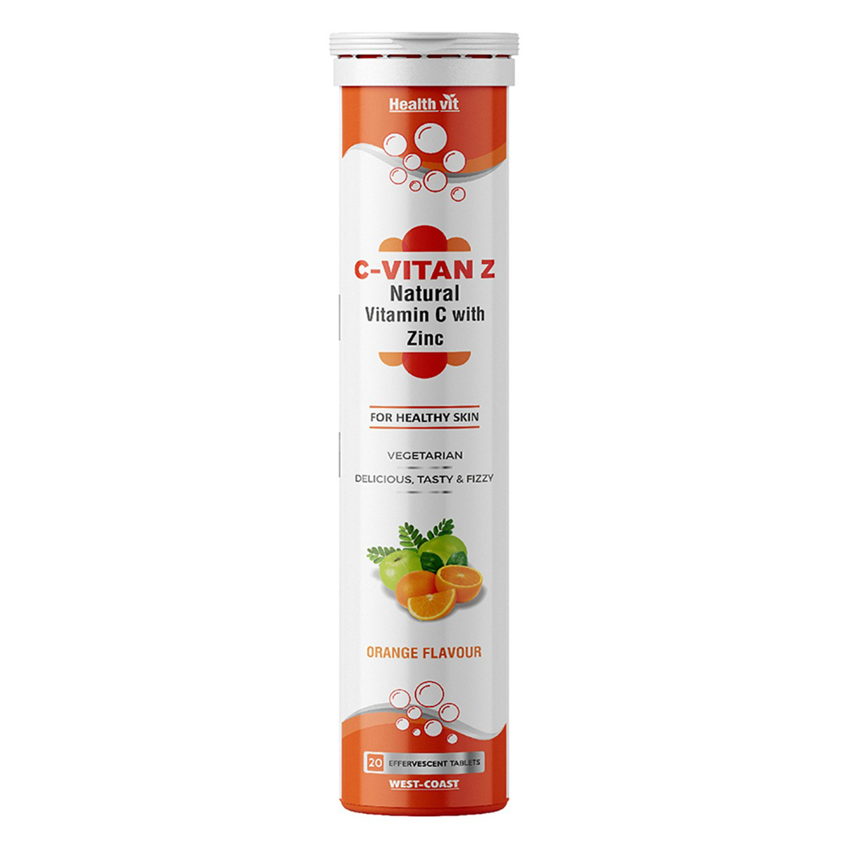 Healthvit C-Vitan-Z Orange Flavour Effervescent, 20 Tablets, Pack of 1 Healthvit C-Vitan-Z Orange Flavour Effervescent, 20 Tablets, Pack of 1