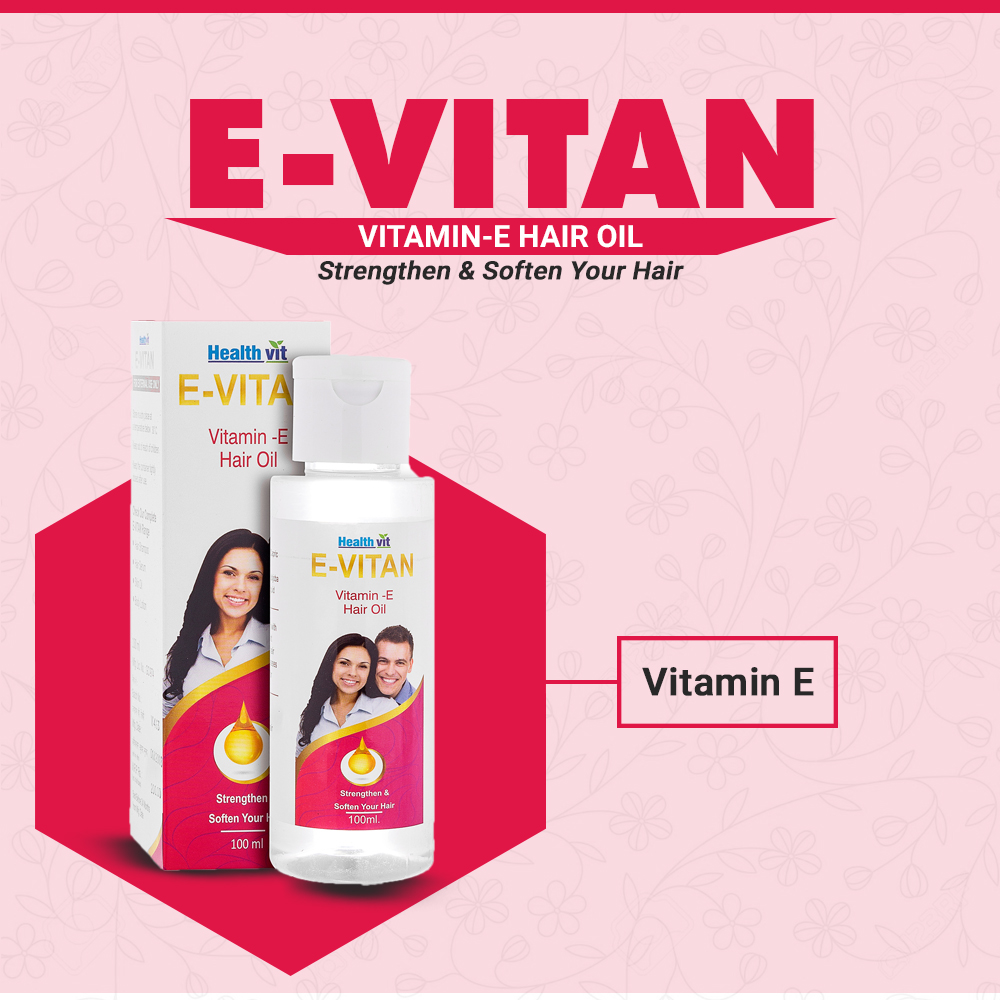 Healthvit E-Vitan Vitamin-E Hair Oil, 100 ml, Pack of 1 Healthvit E-Vitan Vitamin-E Hair Oil, 100 ml, Pack of 1
