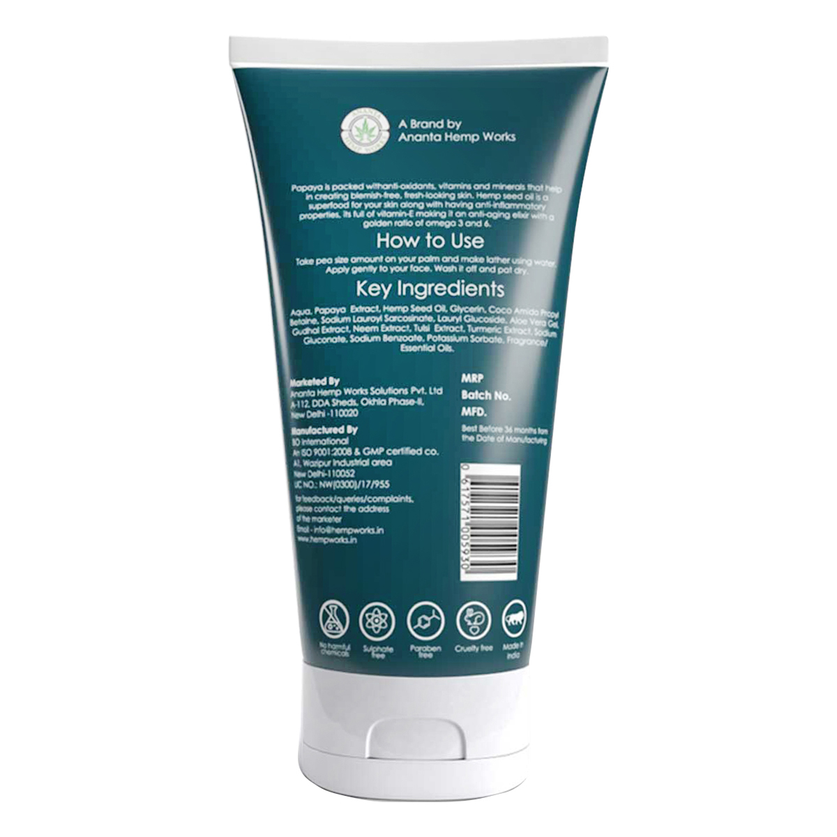 Ananta Hemp Imroz Papaya Vitamin C Face Wash, 100 ml | With Hemp Seed Oil, Papaya & Vitamin C | Cleanses, Moisturises Skin | For Instant & Refreshing Glow | For All Skin Type, Pack of 1 Ananta Hemp Imroz Papaya Vitamin C Face Wash, 100 ml | With Hemp Seed Oil, Papaya & Vitamin C | Cleanses, Moisturises Skin | For Instant & Refreshing Glow | For All Skin Type, Pack of 1