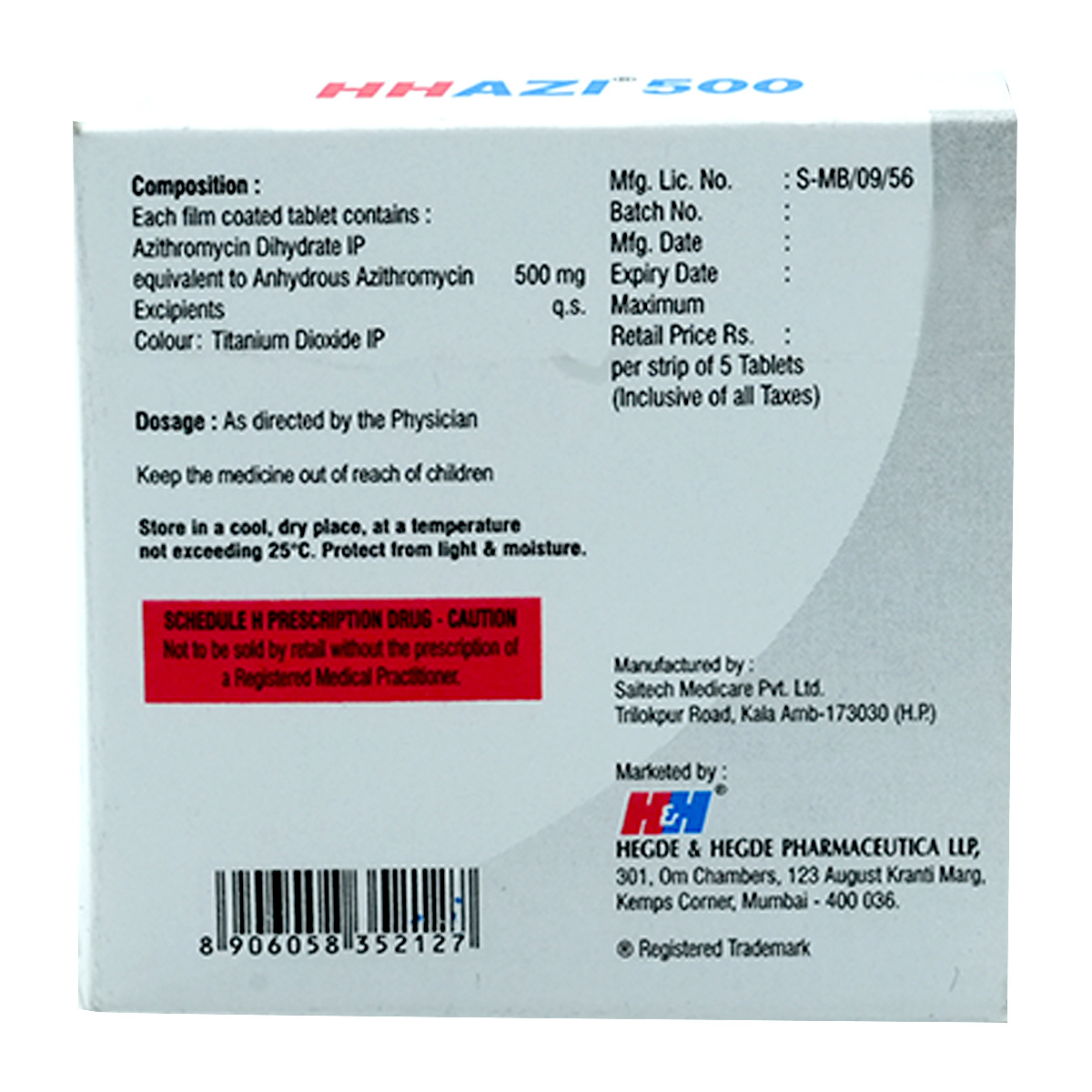 Hhazi 500 Tablet 5's, Pack of 5 TABLETS Hhazi 500 Tablet 5's, Pack of 5 TABLETS
