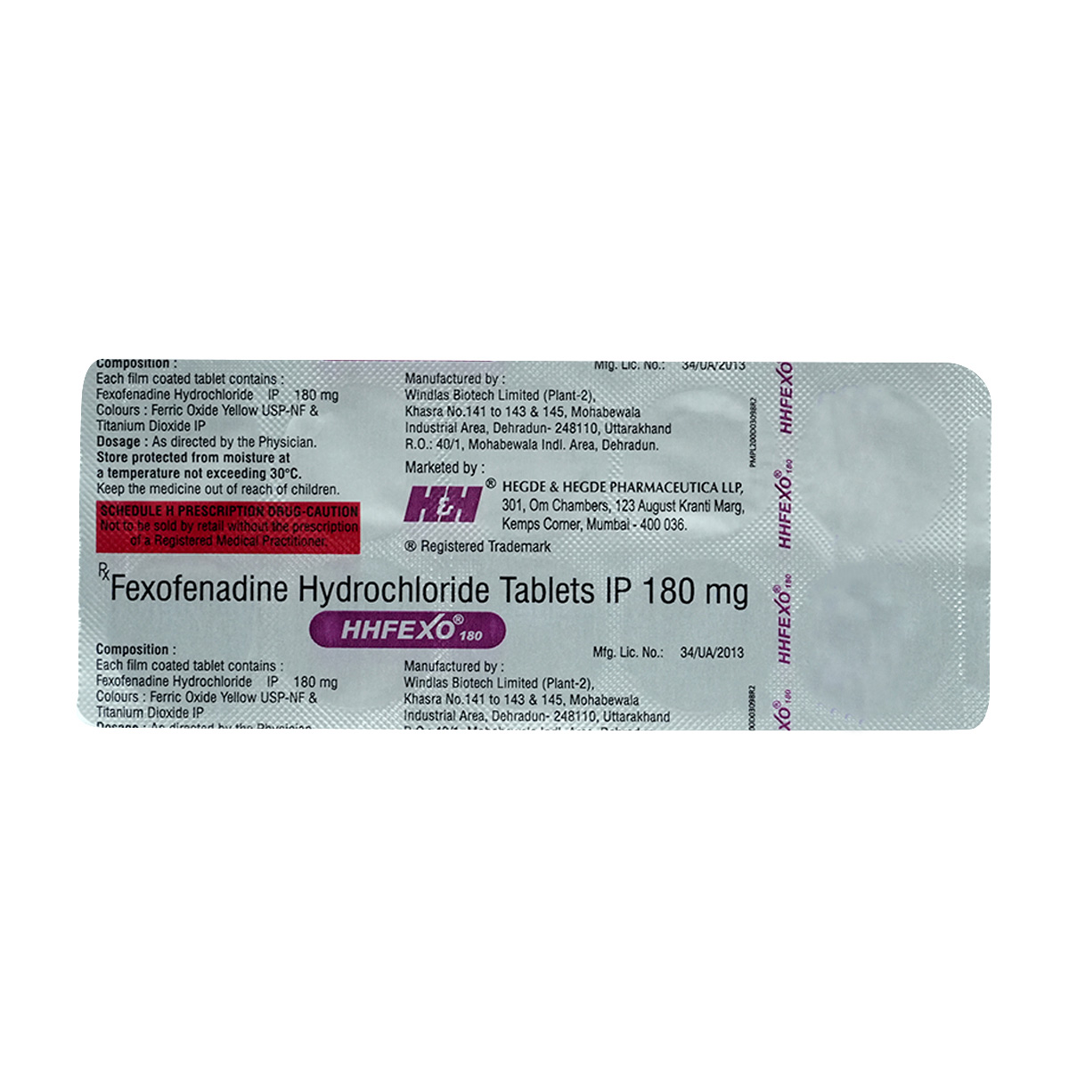 Hhfexo 180 Tablet 10's, Pack of 10 TABLETS Hhfexo 180 Tablet 10's, Pack of 10 TABLETS