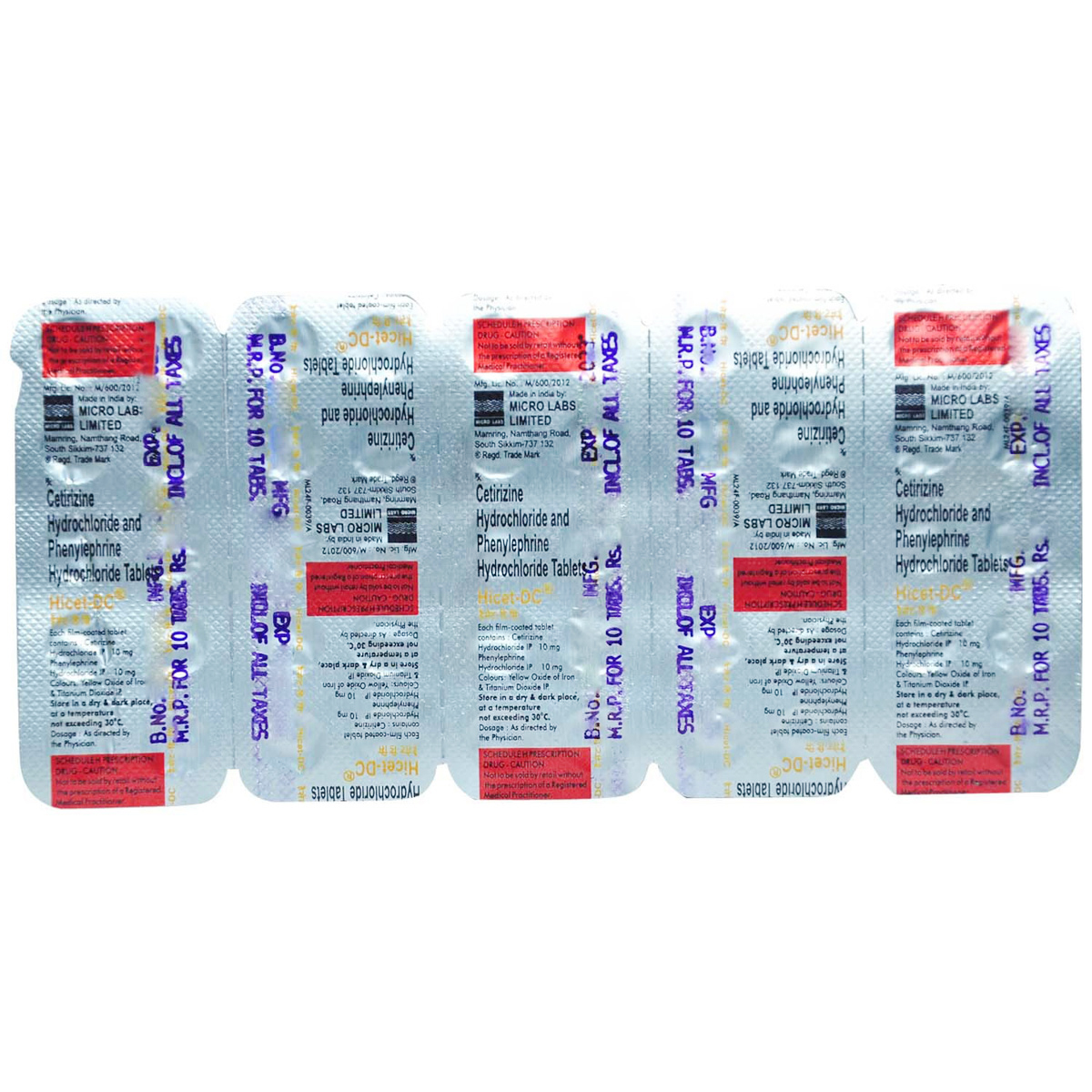 Hicet-DC Tablet 10's, Pack of 10 TABLETS Hicet-DC Tablet 10's, Pack of 10 TABLETS