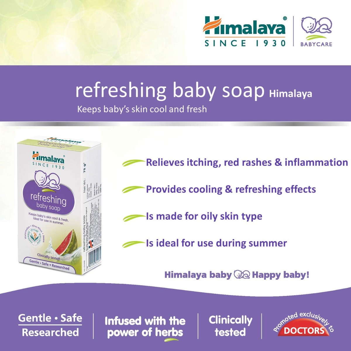 Himalaya Refreshing Baby Soap, 75 gm, Pack of 1 Himalaya Refreshing Baby Soap, 75 gm, Pack of 1