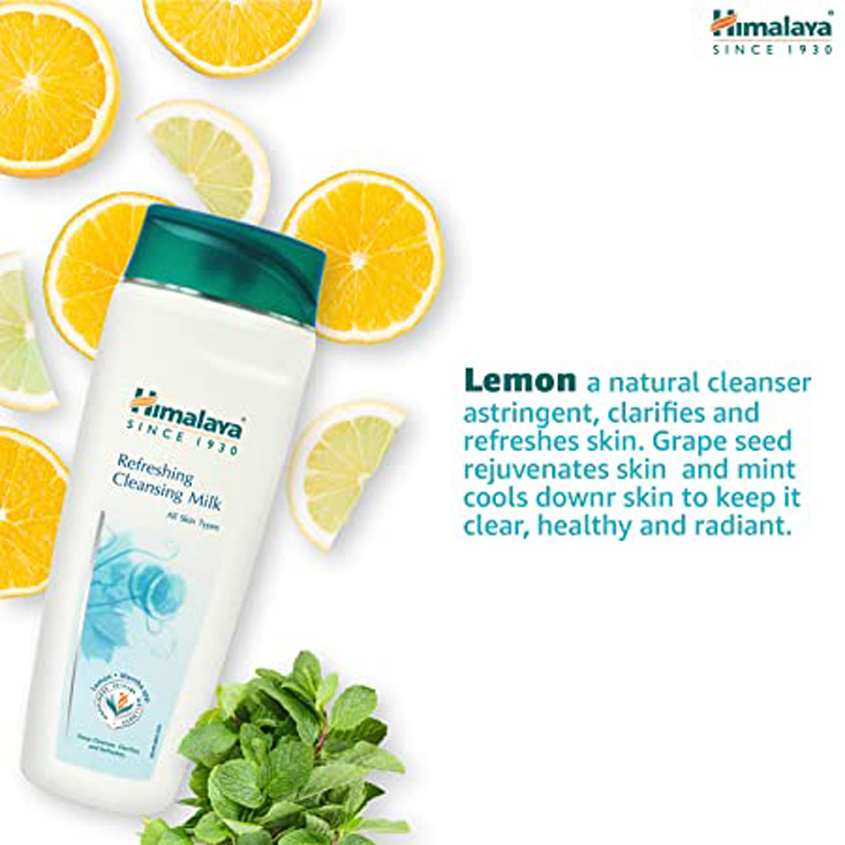 Himalaya Refreshing Cleansing Milk 100 ml | Lemon & Metha SPP. | Deep Cleansing Of Dirt & Impurities | For All Skin Type, Pack of 1 Himalaya Refreshing Cleansing Milk 100 ml | Lemon & Metha SPP. | Deep Cleansing Of Dirt & Impurities | For All Skin Type, Pack of 1