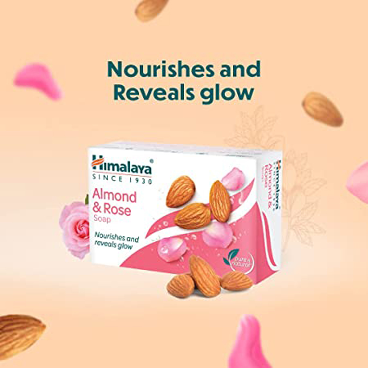 Himalaya Almond & Rose Soap 75 gm | With Almond Oil & Rose | Moisturises & Cools Dry Skin, Pack of 1 Himalaya Almond & Rose Soap 75 gm | With Almond Oil & Rose | Moisturises & Cools Dry Skin, Pack of 1