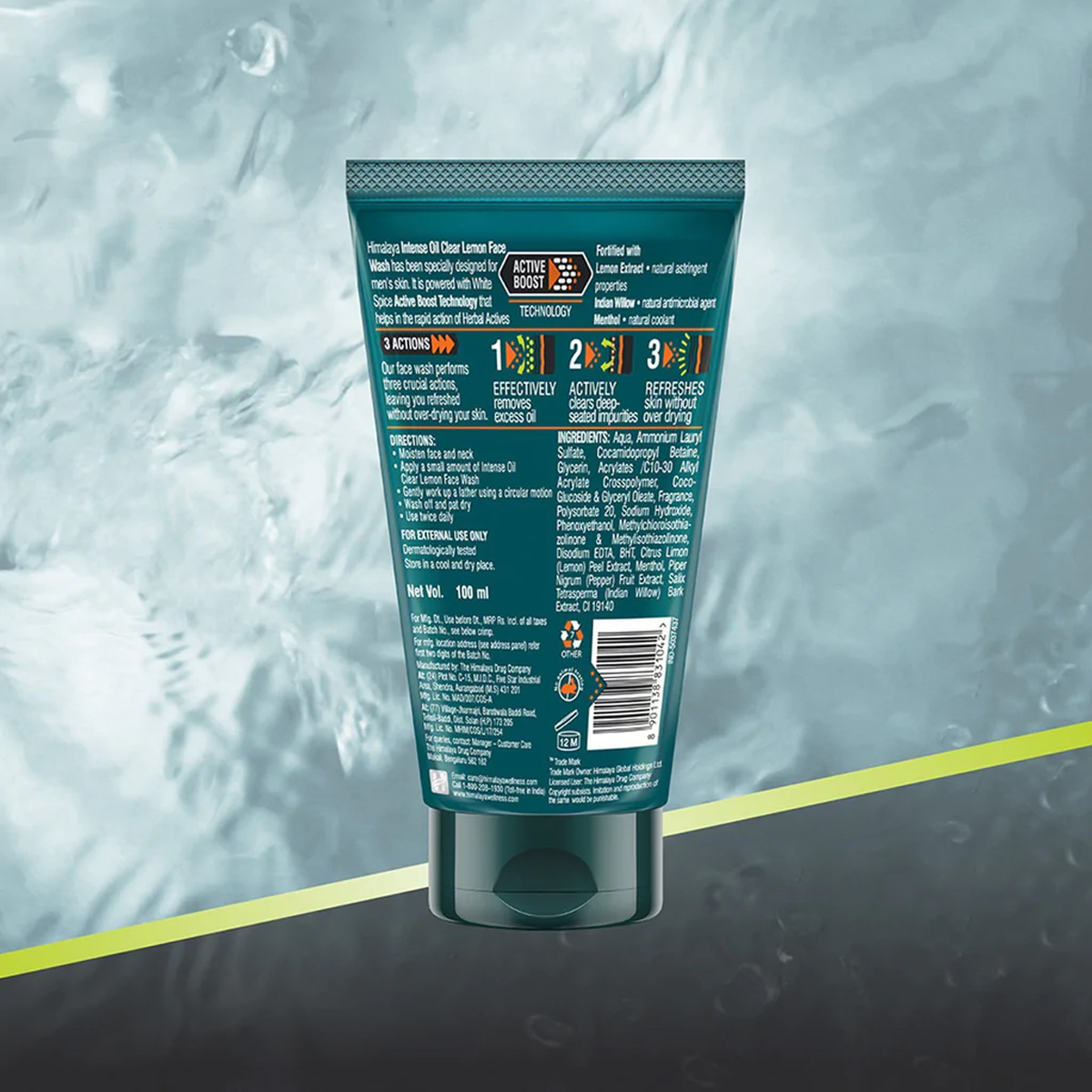 Himalaya Men Intense Oil Clear Lemon Face Wash 100 ml | Lemon & Indian Willow | Removes Excess Oil | Refreshes Skin | Active Boost Technology | For Men | For Oily Skin, Pack of 1 Himalaya Men Intense Oil Clear Lemon Face Wash 100 ml | Lemon & Indian Willow | Removes Excess Oil | Refreshes Skin | Active Boost Technology | For Men | For Oily Skin, Pack of 1