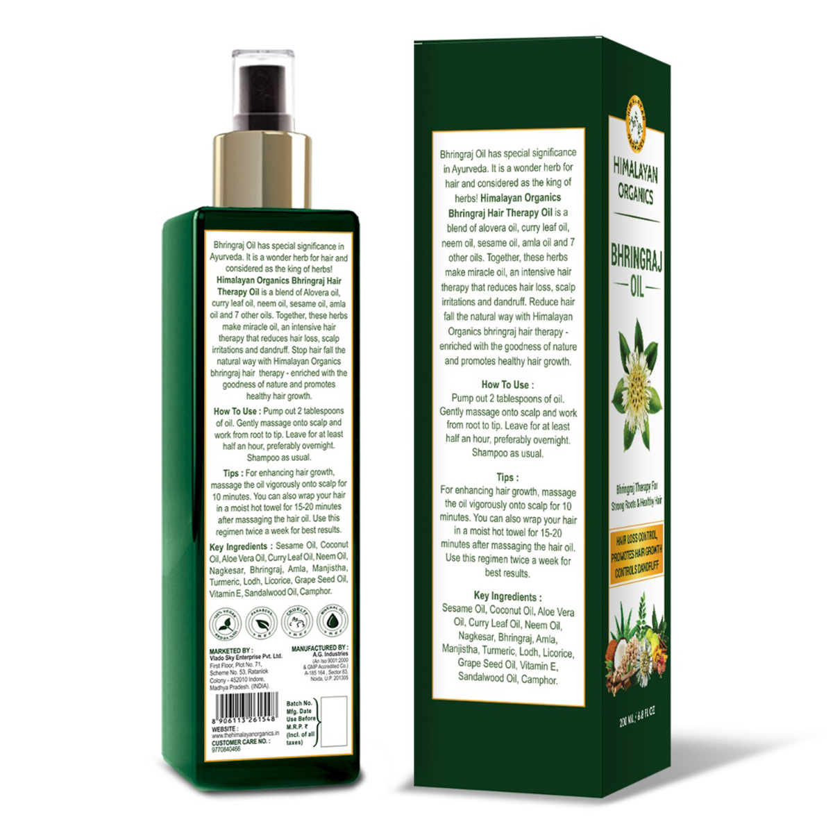 Himalayan Organics Bhringraj Oil, 200 ml, Pack of 1 Himalayan Organics Bhringraj Oil, 200 ml, Pack of 1