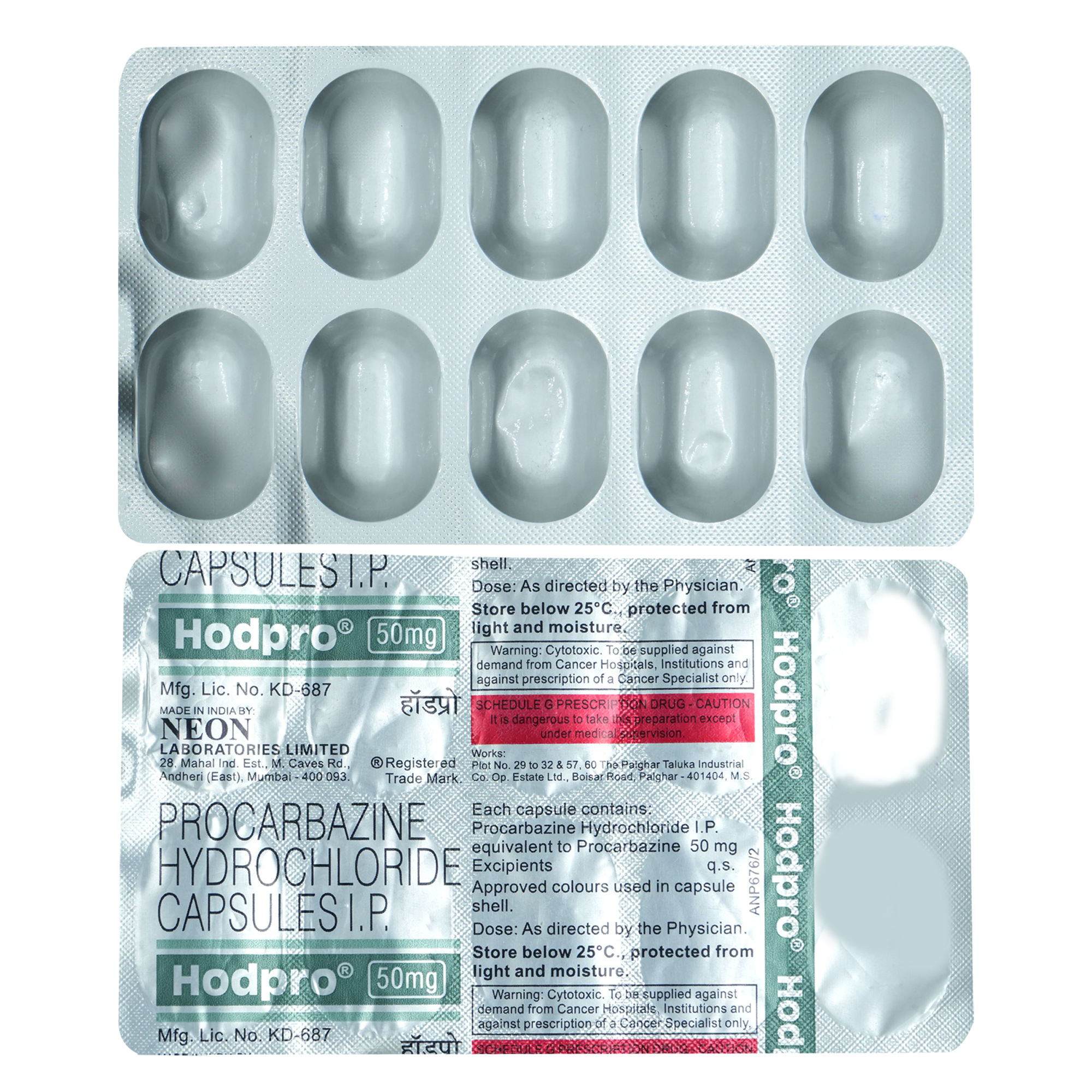 Hodpro 50mg Capsule 10's, Pack of 10 CapsuleS Hodpro 50mg Capsule 10's, Pack of 10 CapsuleS