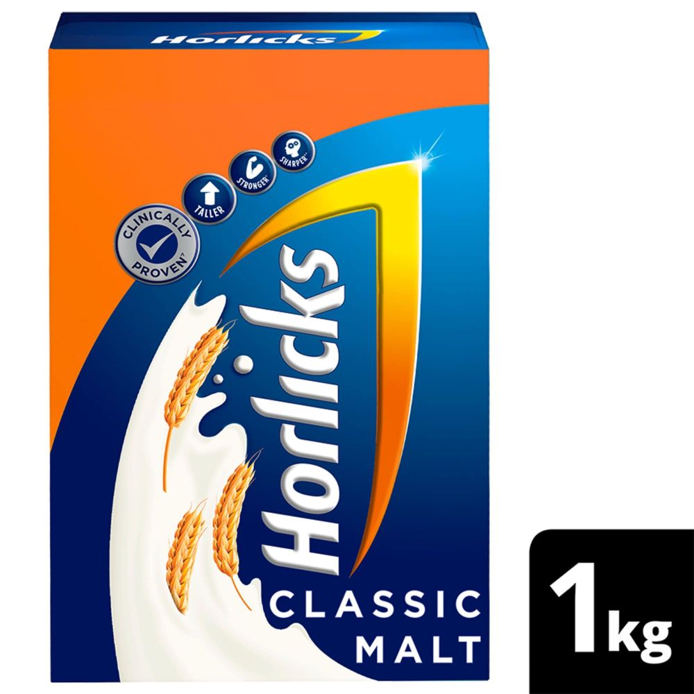 Horlicks Classic Malt Flavour Nutrition Drink Powder 1 kg Refill Pack | Support Immunity | Improves Bone & Muscle Health | Healthy Weight Gain, Pack of 1 Horlicks Classic Malt Flavour Nutrition Drink Powder 1 kg Refill Pack | Support Immunity | Improves Bone & Muscle Health | Healthy Weight Gain, Pack of 1