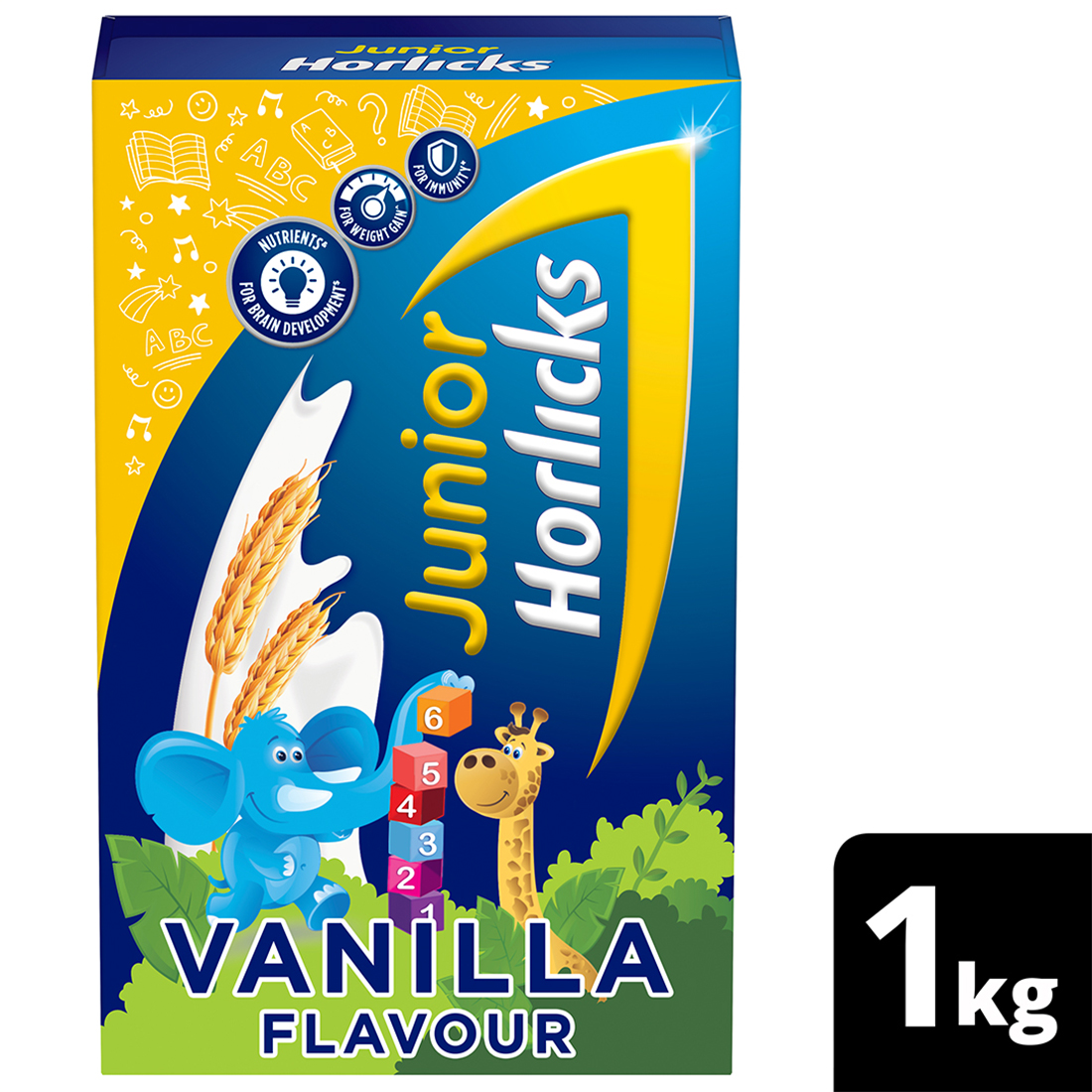 Junior Horlicks Vanilla Flavour Nutrition Powder 1 kg Refill Pack | Improve Immunity | Support Healthy Weight Gain | Promote Brain Development, Pack of 1 Junior Horlicks Vanilla Flavour Nutrition Powder 1 kg Refill Pack | Improve Immunity | Support Healthy Weight Gain | Promote Brain Development, Pack of 1