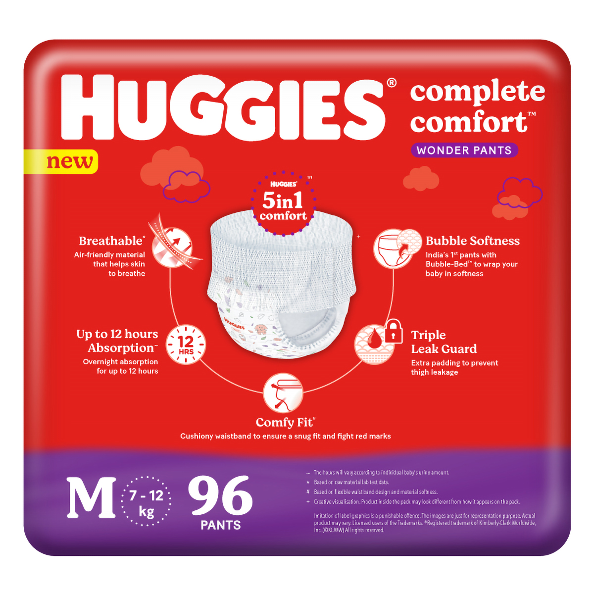 Huggies Complete Comfort Wonder Baby Diaper Pants Medium, 96 Count, Pack of 1 Huggies Complete Comfort Wonder Baby Diaper Pants Medium, 96 Count, Pack of 1