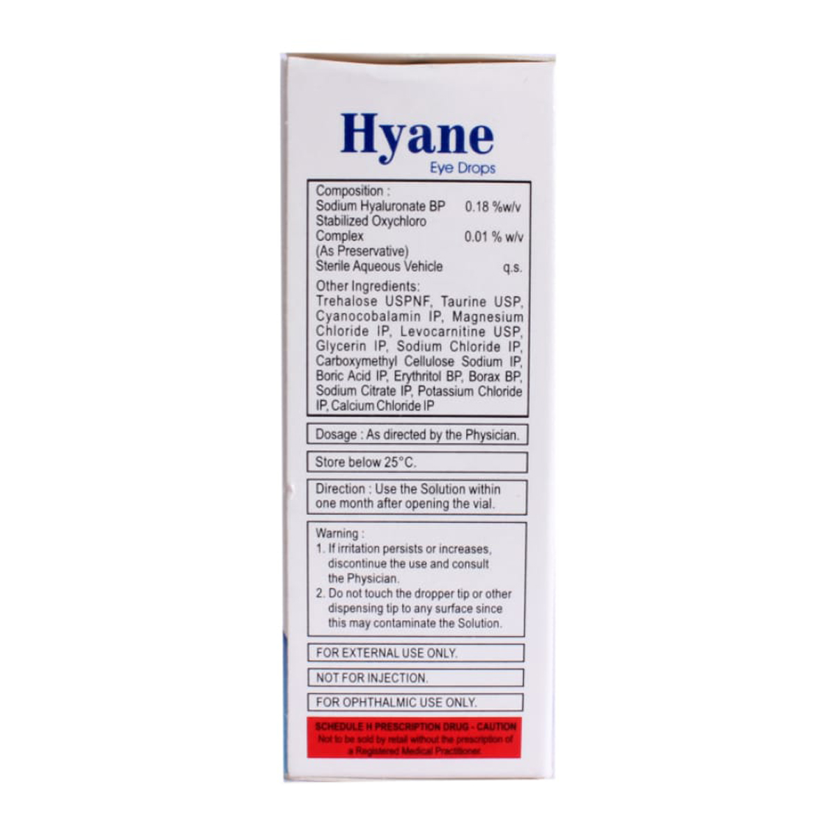 Hyane Eye Drops 10 ml, Pack of 1 Eye Drops Hyane Eye Drops 10 ml, Pack of 1 Eye Drops