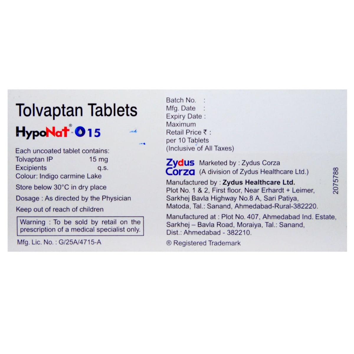 Hyponat-O 15 Tablet 10's, Pack of 10 TABLETS Hyponat-O 15 Tablet 10's, Pack of 10 TABLETS