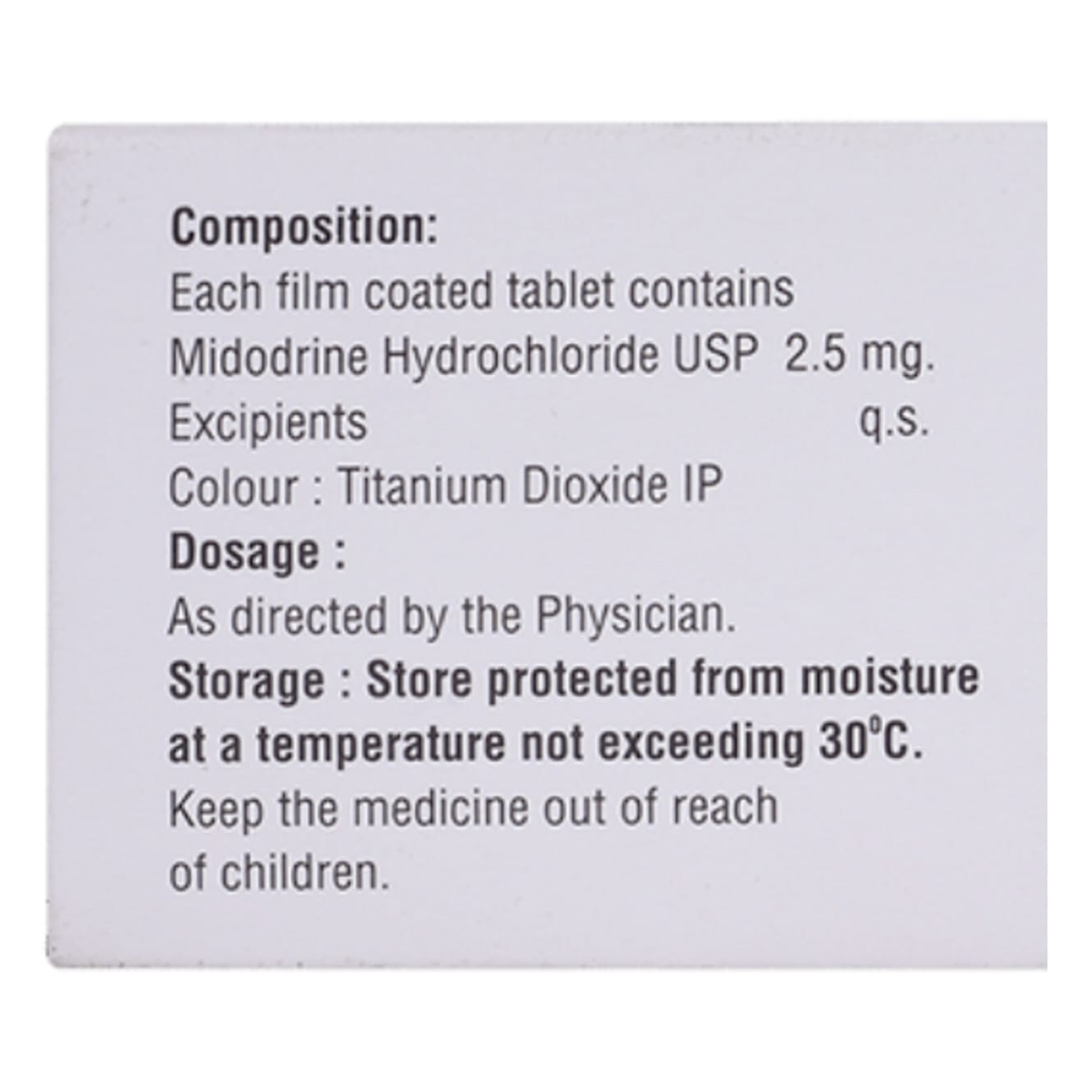 Hypodrin 2.5 Tablet 10's, Pack of 10 TabletS Hypodrin 2.5 Tablet 10's, Pack of 10 TabletS