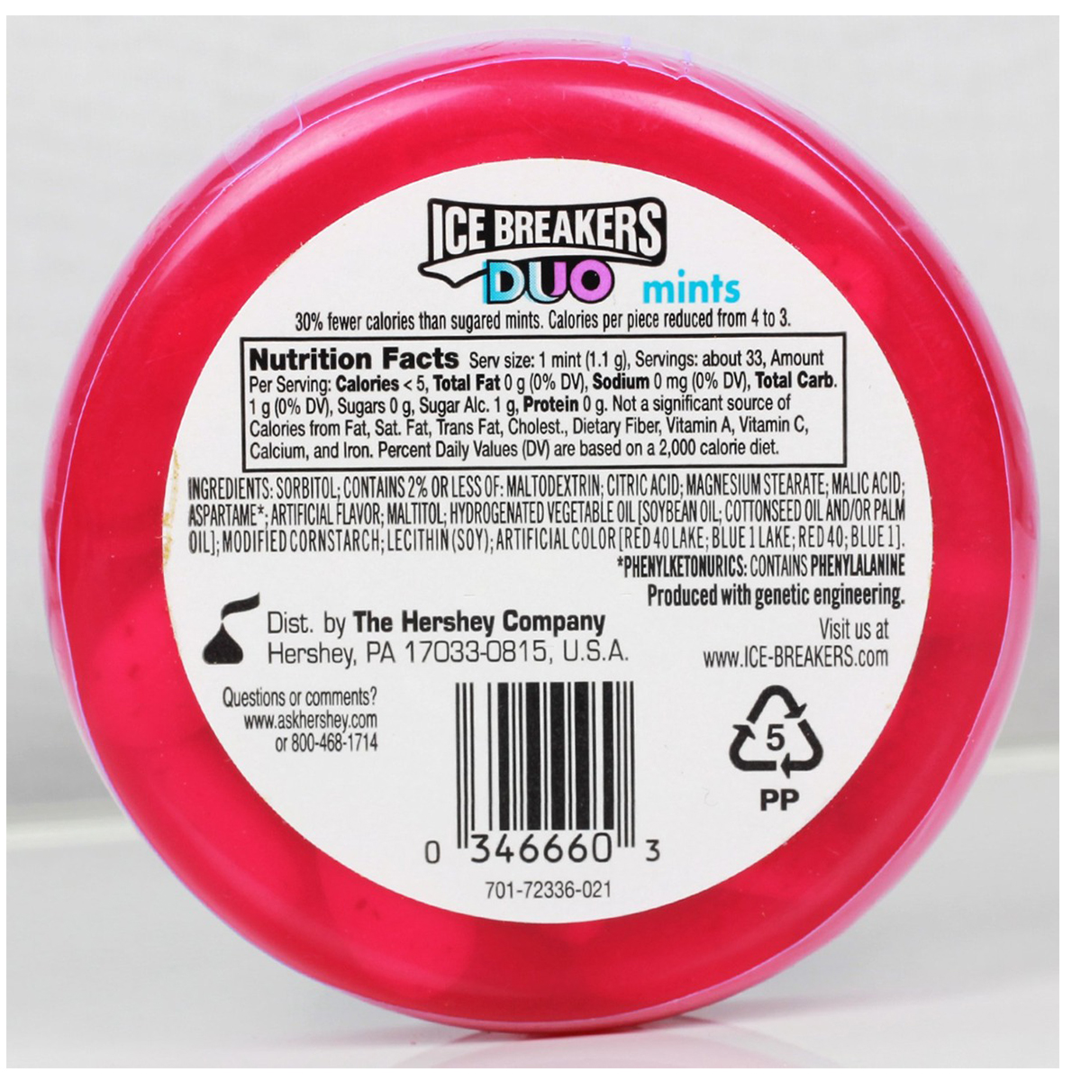 Ice Breakers Duo Fruit + Cool Sugar FreeRaspberry Sugar Free Mouth