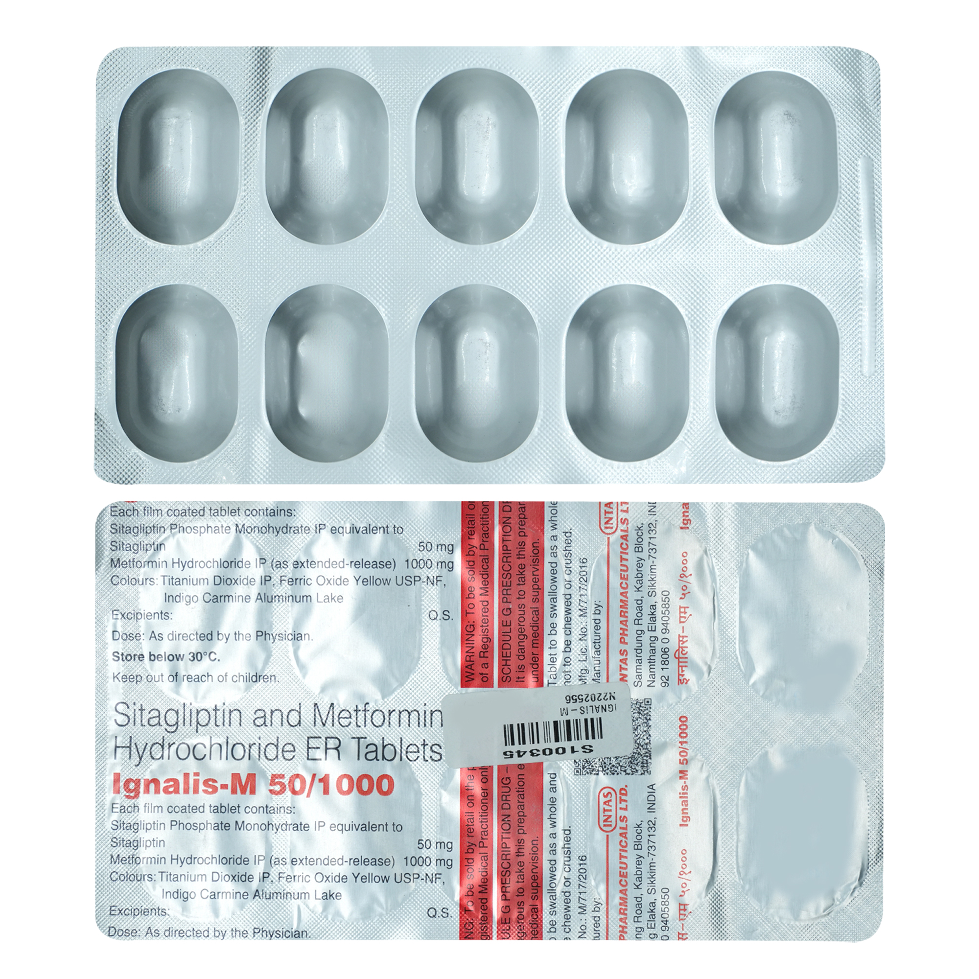 Ignalis-M 50/1000 Tablet 10's, Pack of 10 TabletS Ignalis-M 50/1000 Tablet 10's, Pack of 10 TabletS