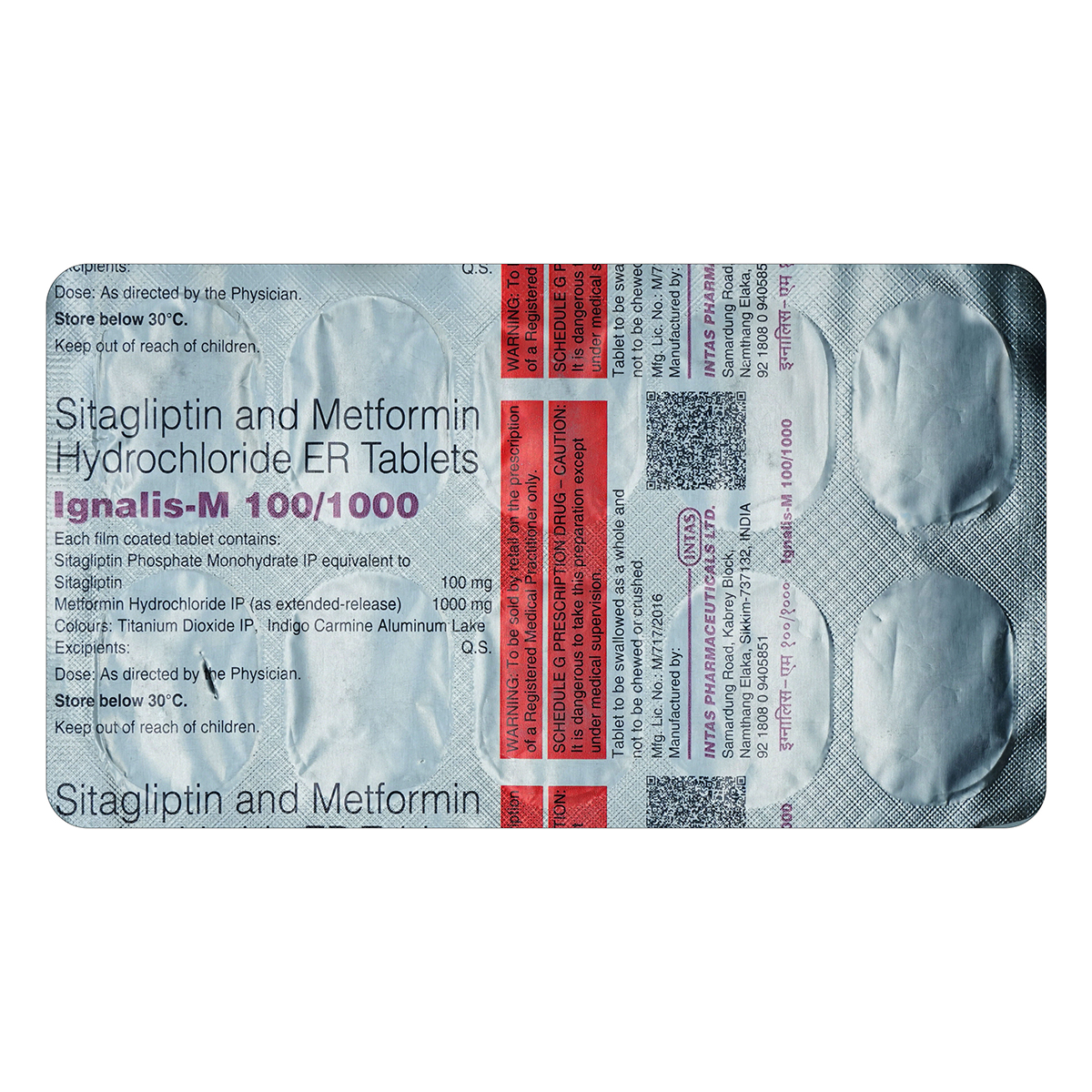 Ignalis-M 100 mg/1000 mg Tablet 10's, Pack of 10 TabletS Ignalis-M 100 mg/1000 mg Tablet 10's, Pack of 10 TabletS