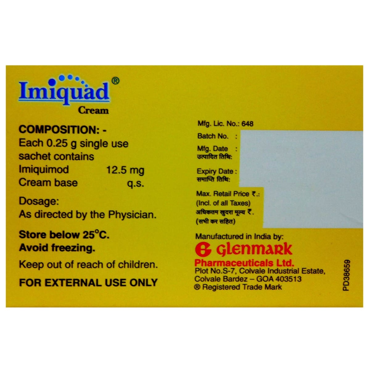 Imiquad Cream Sachet 3x0.25 gm, Pack of 1 Cream Imiquad Cream Sachet 3x0.25 gm, Pack of 1 Cream