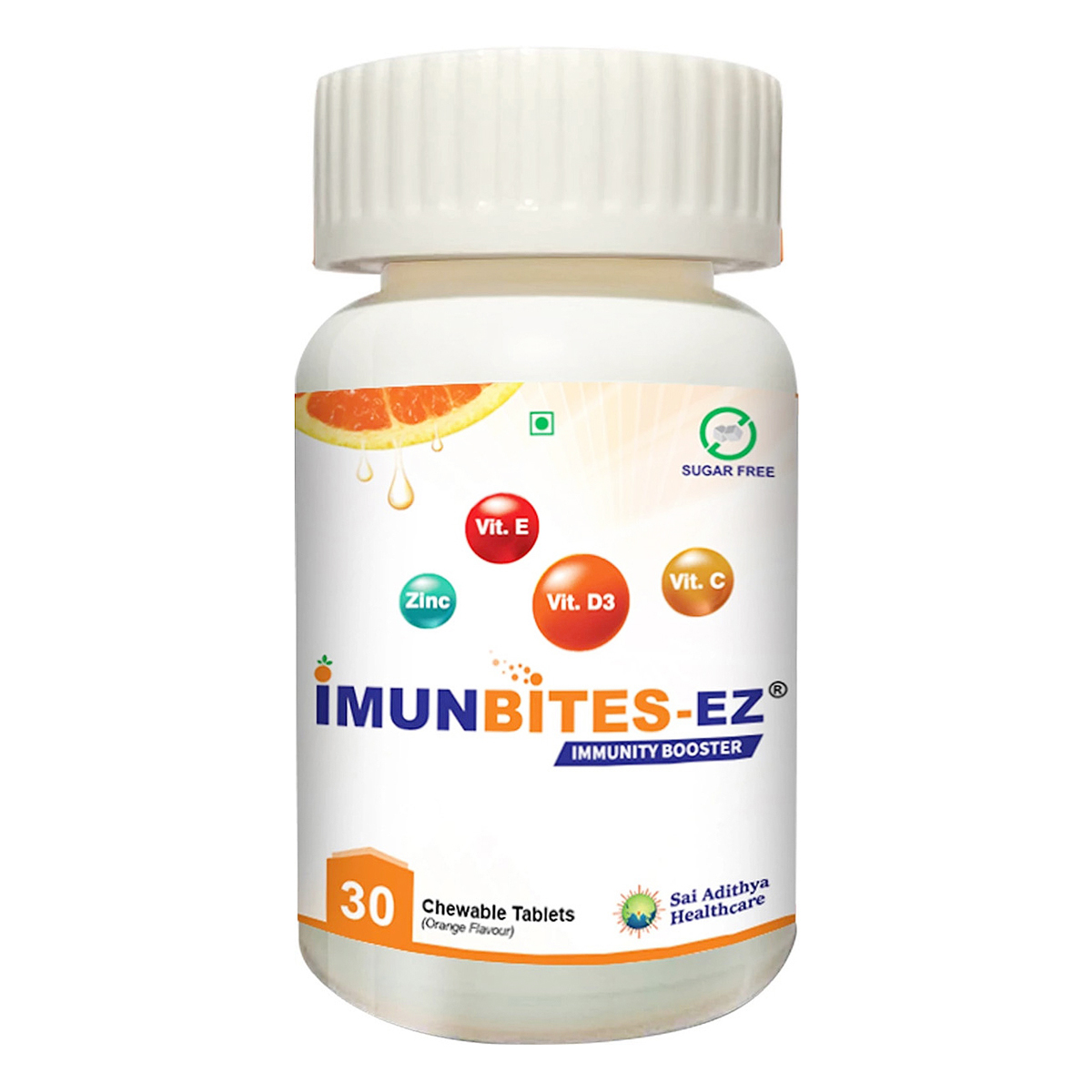 Imunbites-Ez Sugar Free Orange Flav Chewable, 30 Tablets, Pack of 1