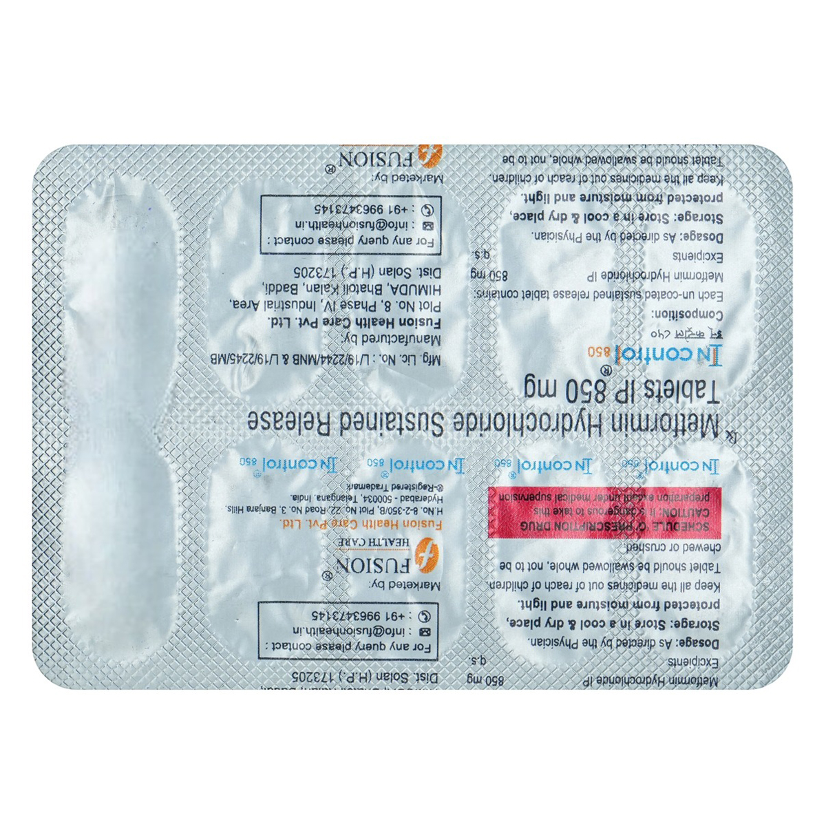 Incontrol 850 mg Tablet 10's, Pack of 10 TABLETS Incontrol 850 mg Tablet 10's, Pack of 10 TABLETS