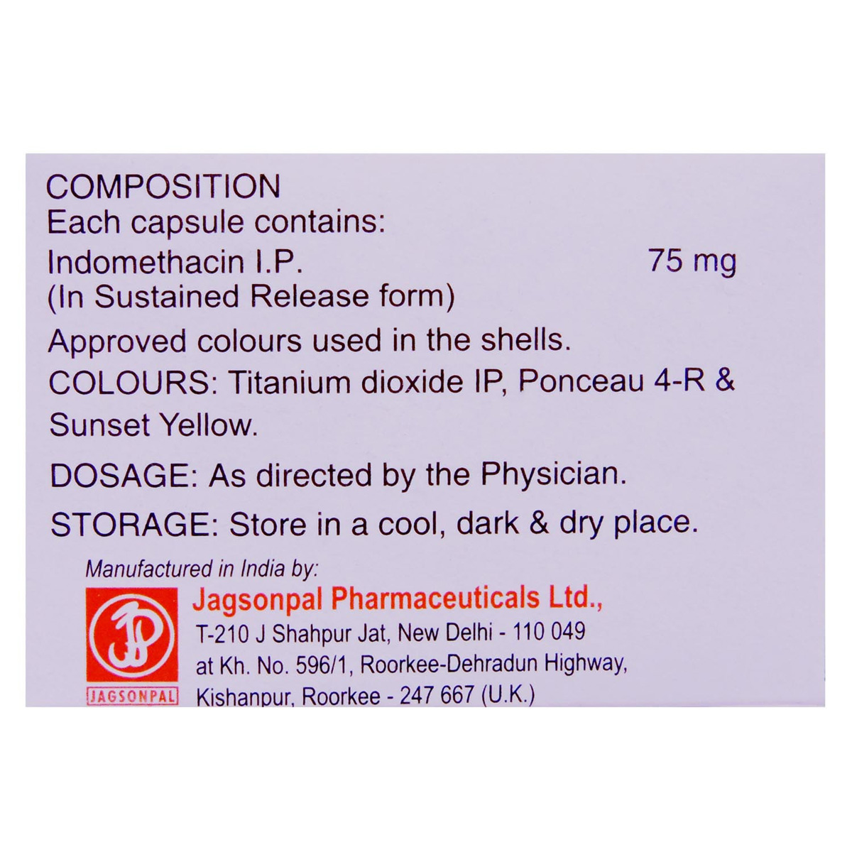 Indocap SR Capsule 10's, Pack of 10 CAPSULES Indocap SR Capsule 10's, Pack of 10 CAPSULES