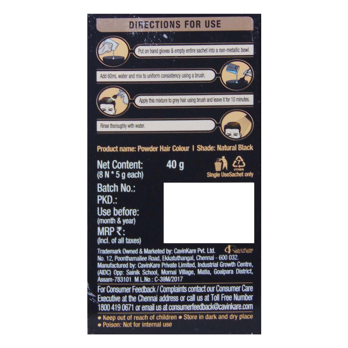 Indica Easy Hair Colour Natural Black, 5 gm, Pack of 1 Indica Easy Hair Colour Natural Black, 5 gm, Pack of 1