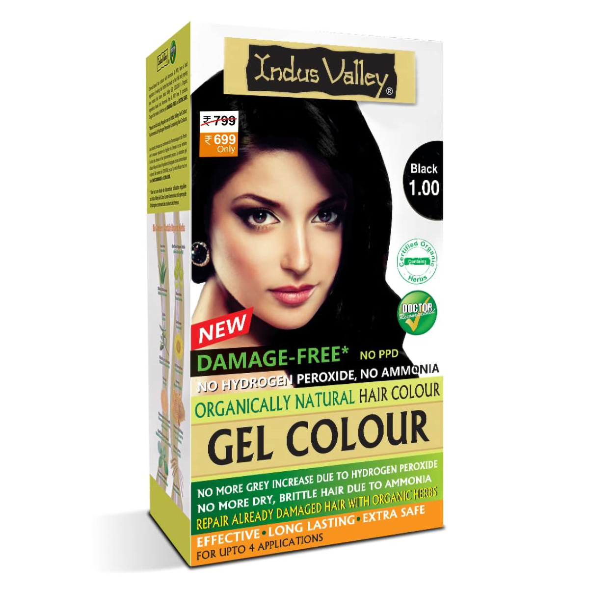 Indus Valley Organically Natural Hair Colour Gel Black Powder, Pack of 1 Indus Valley Organically Natural Hair Colour Gel Black Powder, Pack of 1