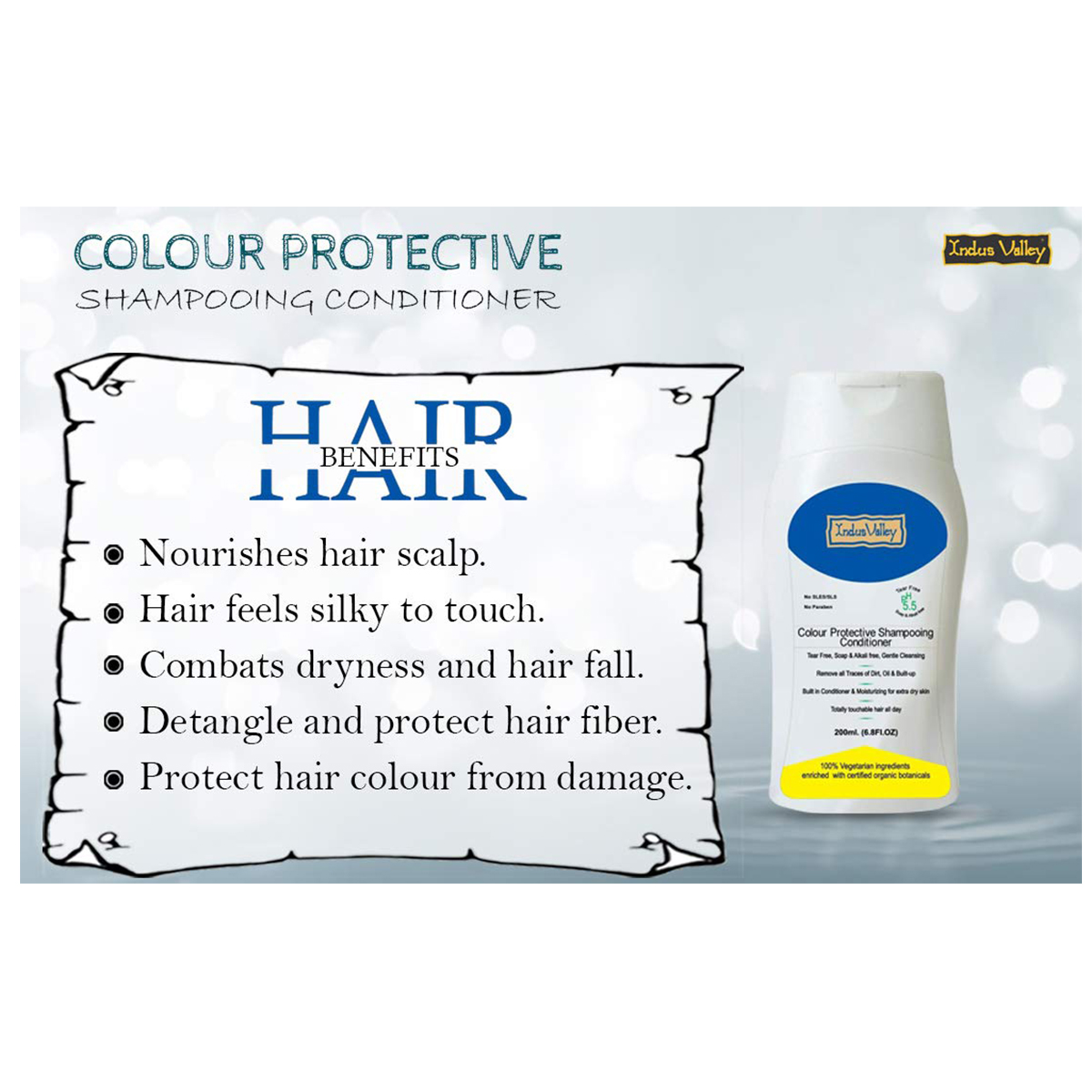 Indus Valley Colour Protective Shampooing with Conditioner, 200 ml, Pack of 1 Indus Valley Colour Protective Shampooing with Conditioner, 200 ml, Pack of 1