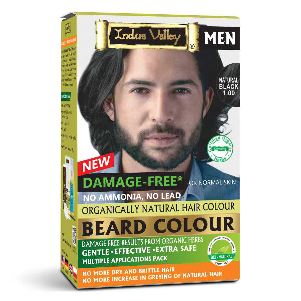 Indus Valley Men Organically Natural Gel Natural Black 1.0 Hair Color, 78 ml, Pack of 1 Indus Valley Men Organically Natural Gel Natural Black 1.0 Hair Color, 78 ml, Pack of 1