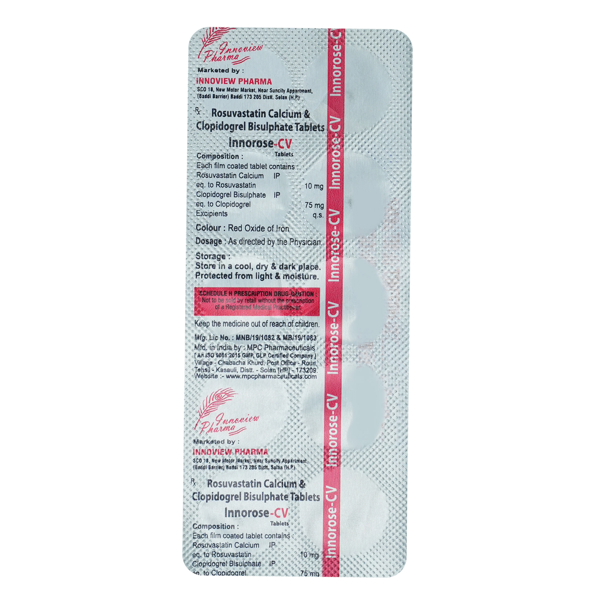 Innorose-CV 10/75 Tablet 10's, Pack of 10 TABLETS Innorose-CV 10/75 Tablet 10's, Pack of 10 TABLETS