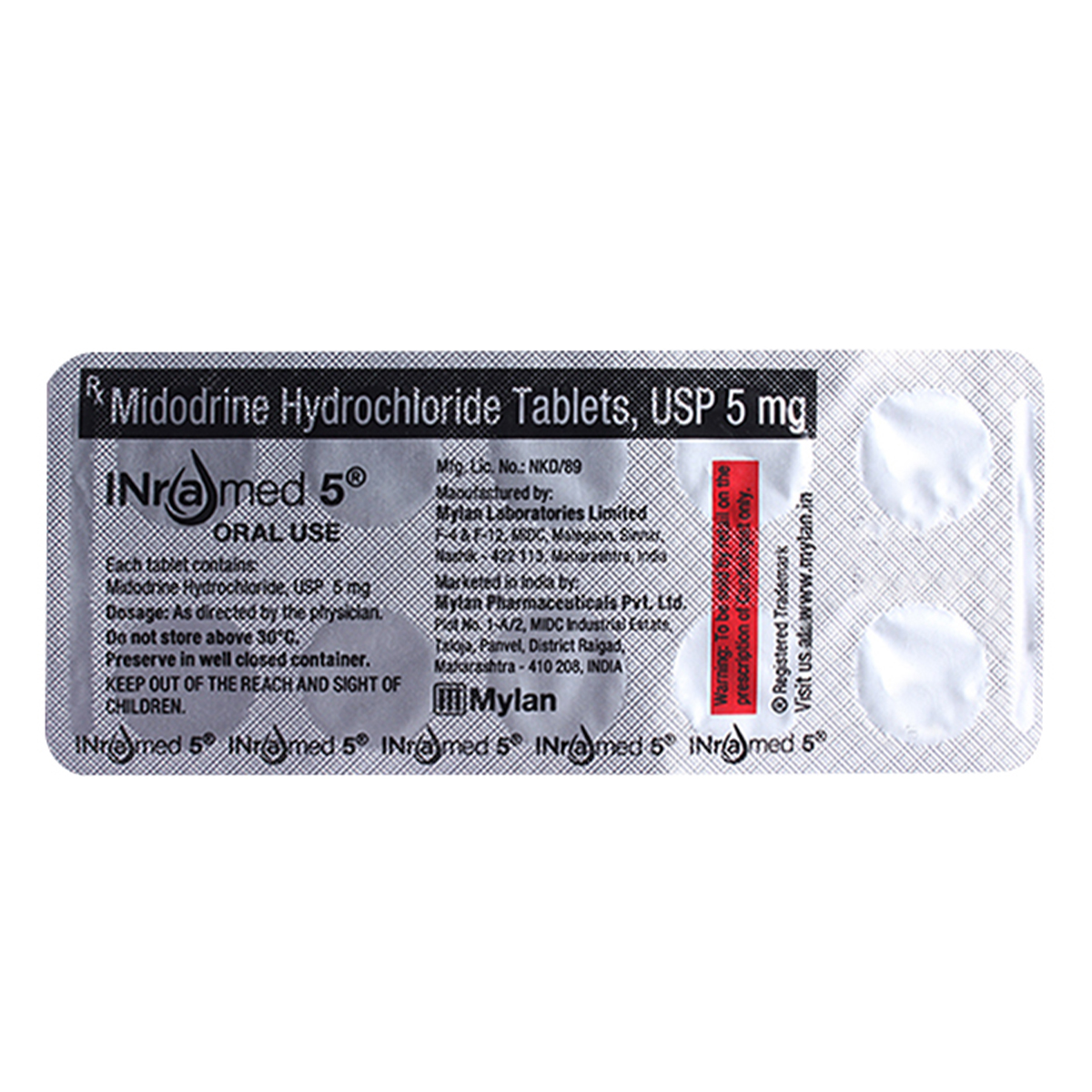 Inramed 5 Tablet 10's, Pack of 10 TabletS Inramed 5 Tablet 10's, Pack of 10 TabletS